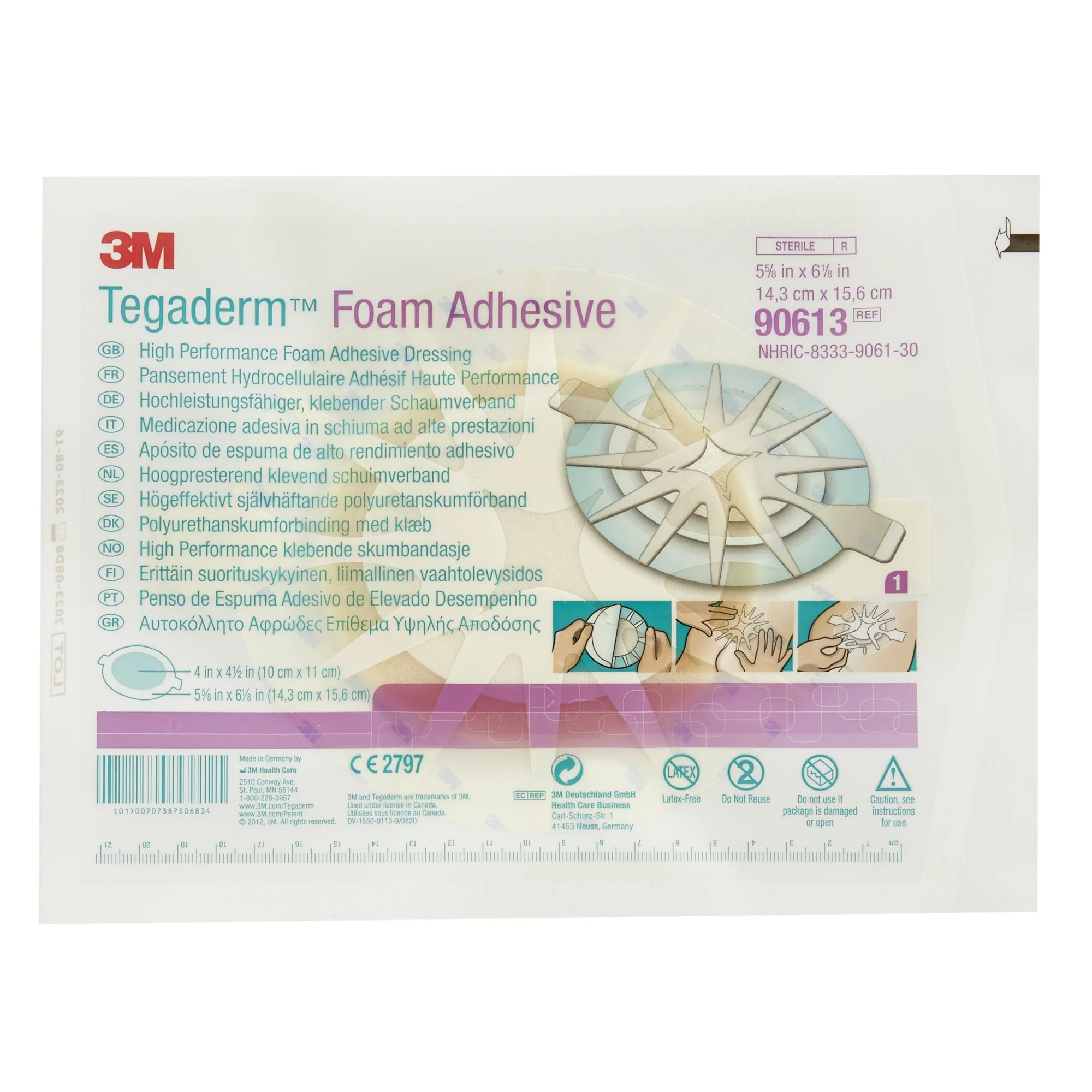 Solventum Corporation 3M Tegaderm High Performance Adhesive w/ Border Foam Dressing, 14.3 x 15.6 cm (30/CS) - Image 3