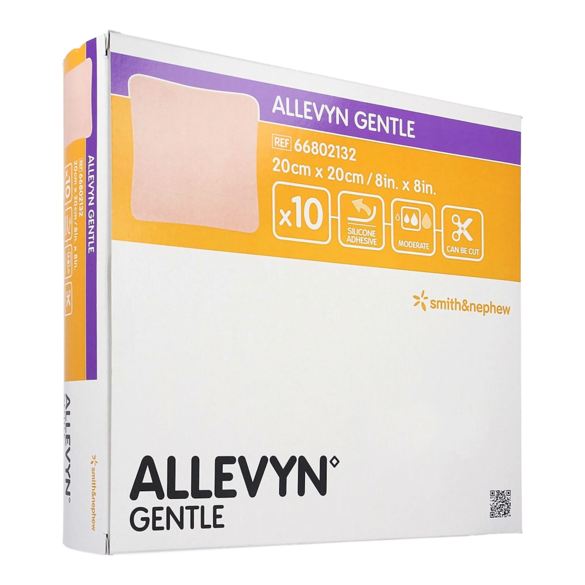 Smith & Nephew Allevyn Gentle Border Silicone Foam Dressing, 8 x 8 Inch (20/CS)