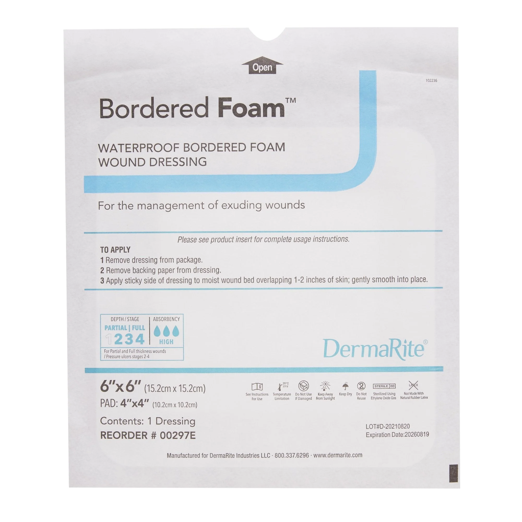 Sion Brands LLC BorderedFoam Adhesive with Border Foam Dressing, 6 x 6 Inch (10/BX) - Image 3