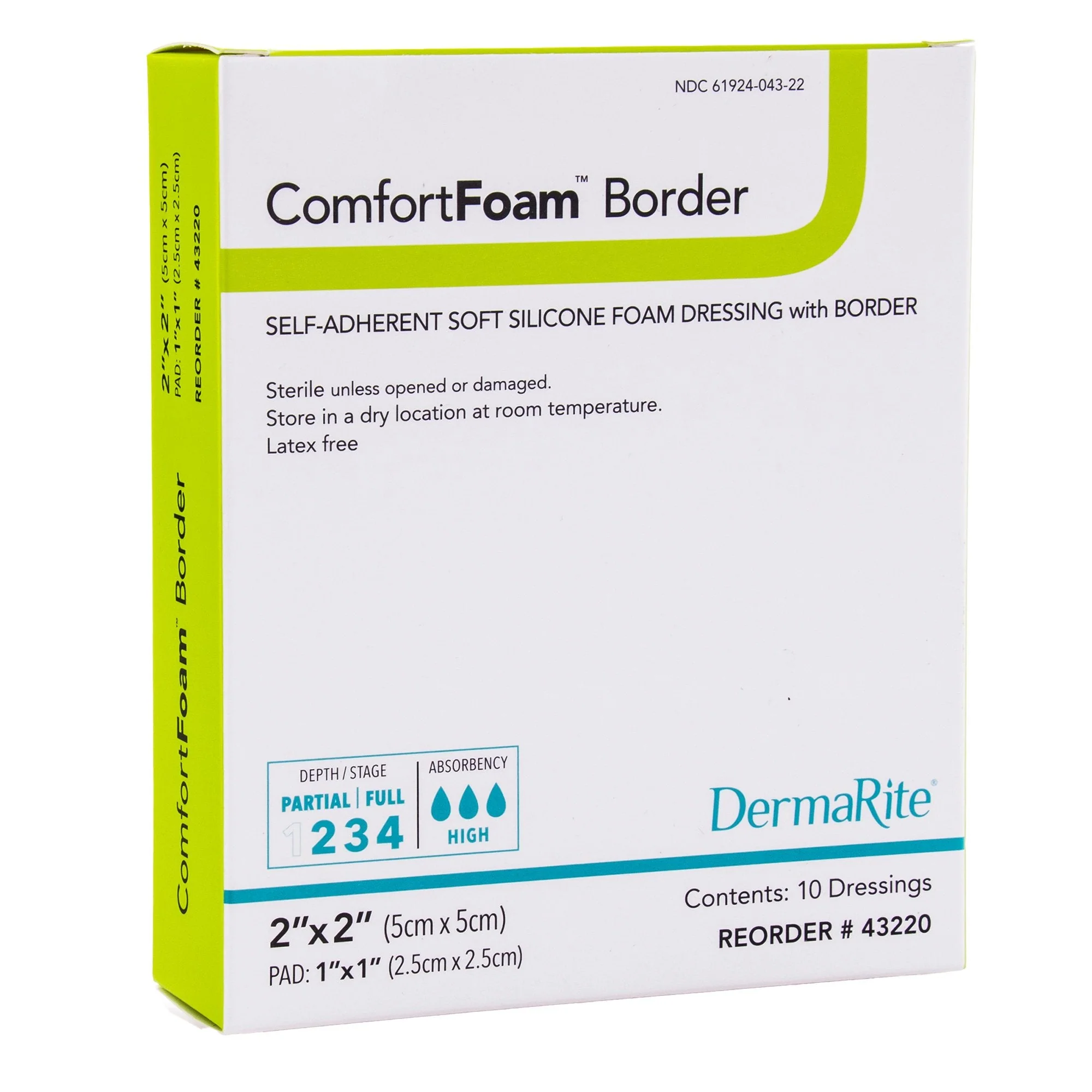 Sion Brands LLC ComfortFoam Border Self-Adherent Soft Silicone Foam Dressing, 5 x 5 Centimeter (10/BX) - Image 2
