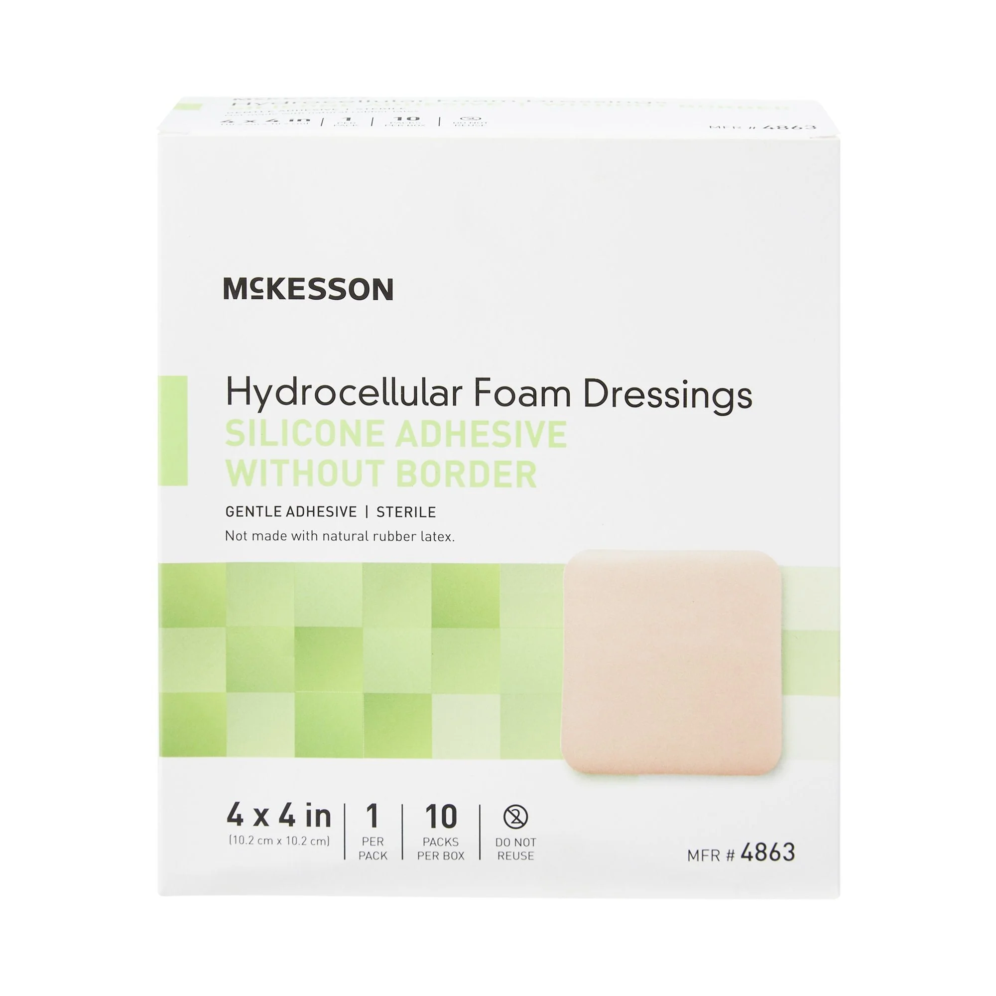 McKesson Brand McKesson Silicone Gel Adhesive without Border Silicone Foam Dressing, 4 x 4 Inch (200/CS) - Image 2