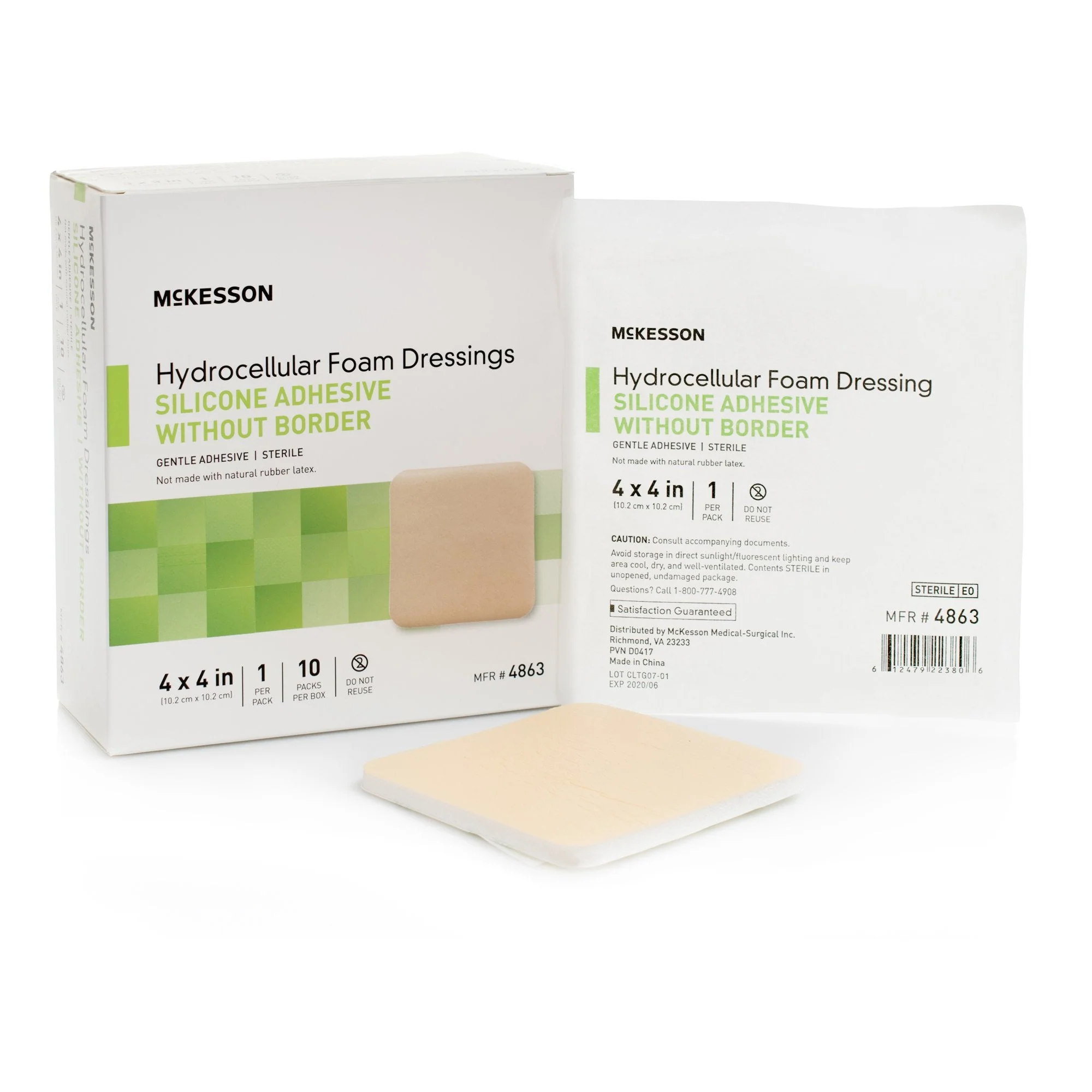 McKesson Brand McKesson Silicone Gel Adhesive without Border Silicone Foam Dressing, 4 x 4 Inch (200/CS) - Image 3