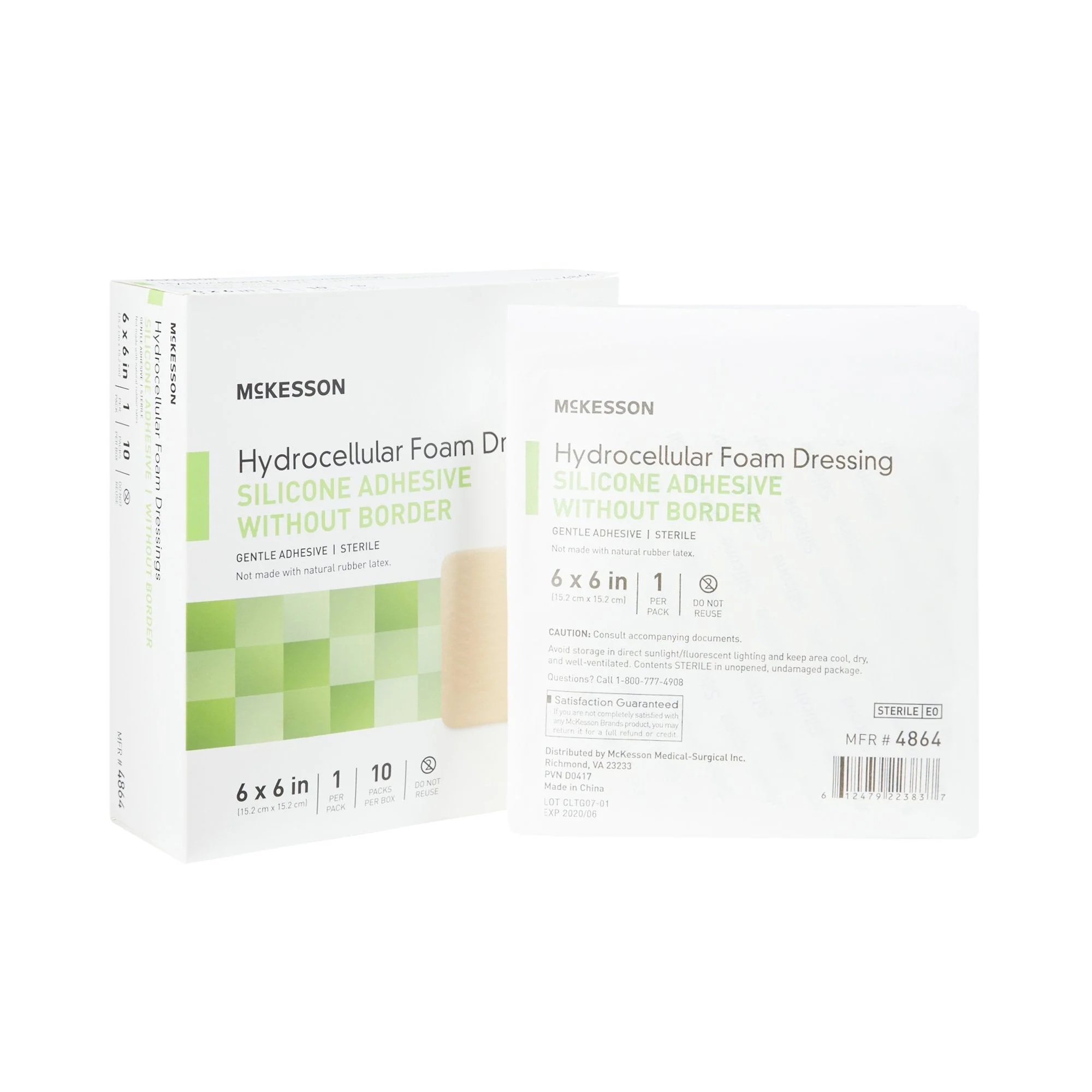 McKesson Brand McKesson Silicone Gel Adhesive without Border Silicone Foam Dressing, 6 x 6 Inch (200/CS)