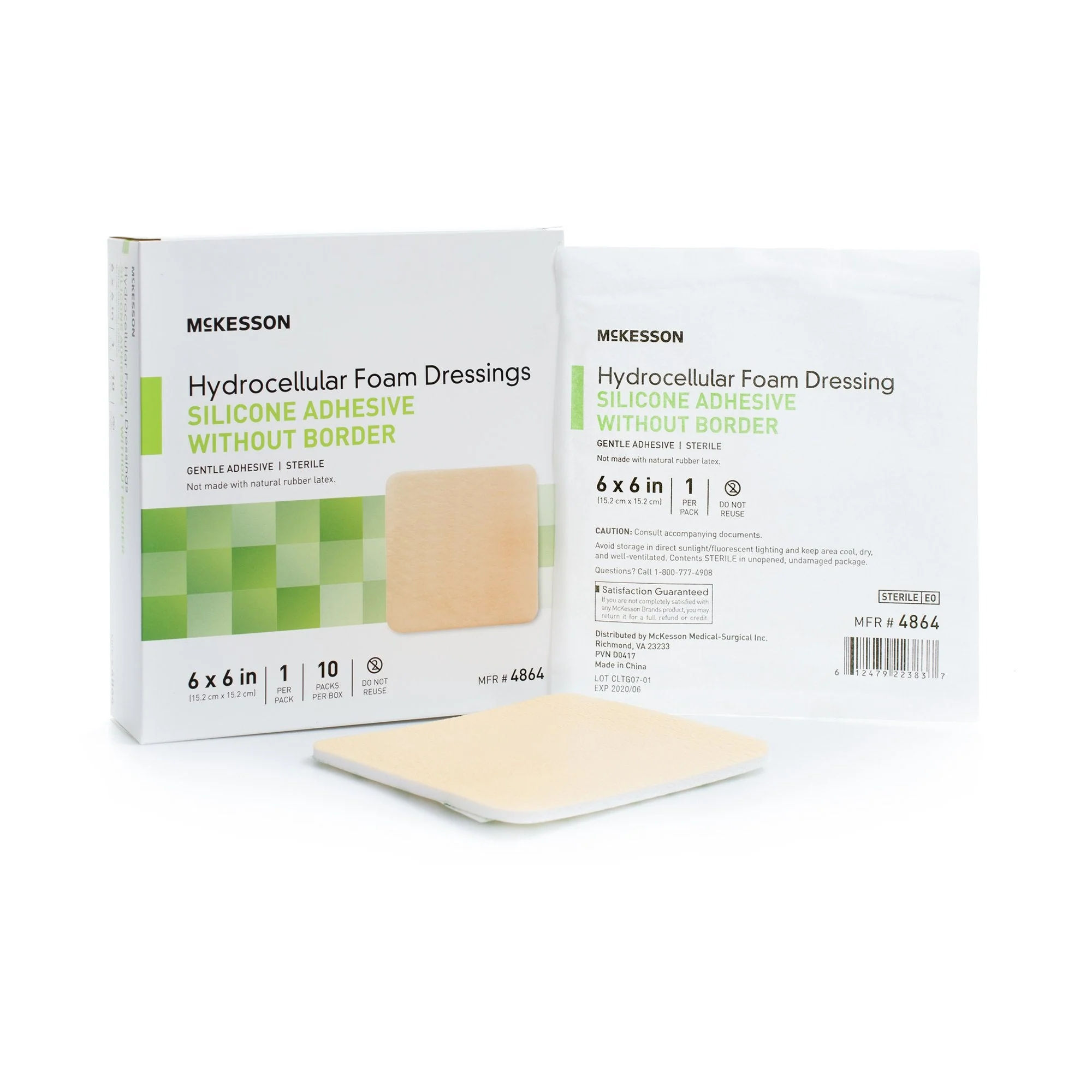 McKesson Brand McKesson Silicone Gel Adhesive without Border Silicone Foam Dressing, 6 x 6 Inch (200/CS) - Image 3