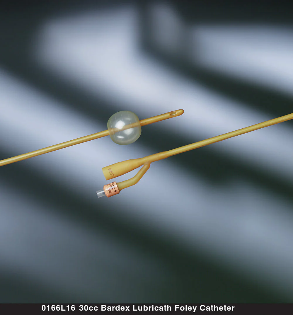 Foley Catheter Bardex Lubricath 2-Way Standard Tip 30 cc Balloon 18 Fr. Hydrophilic Polymer Coated Latex