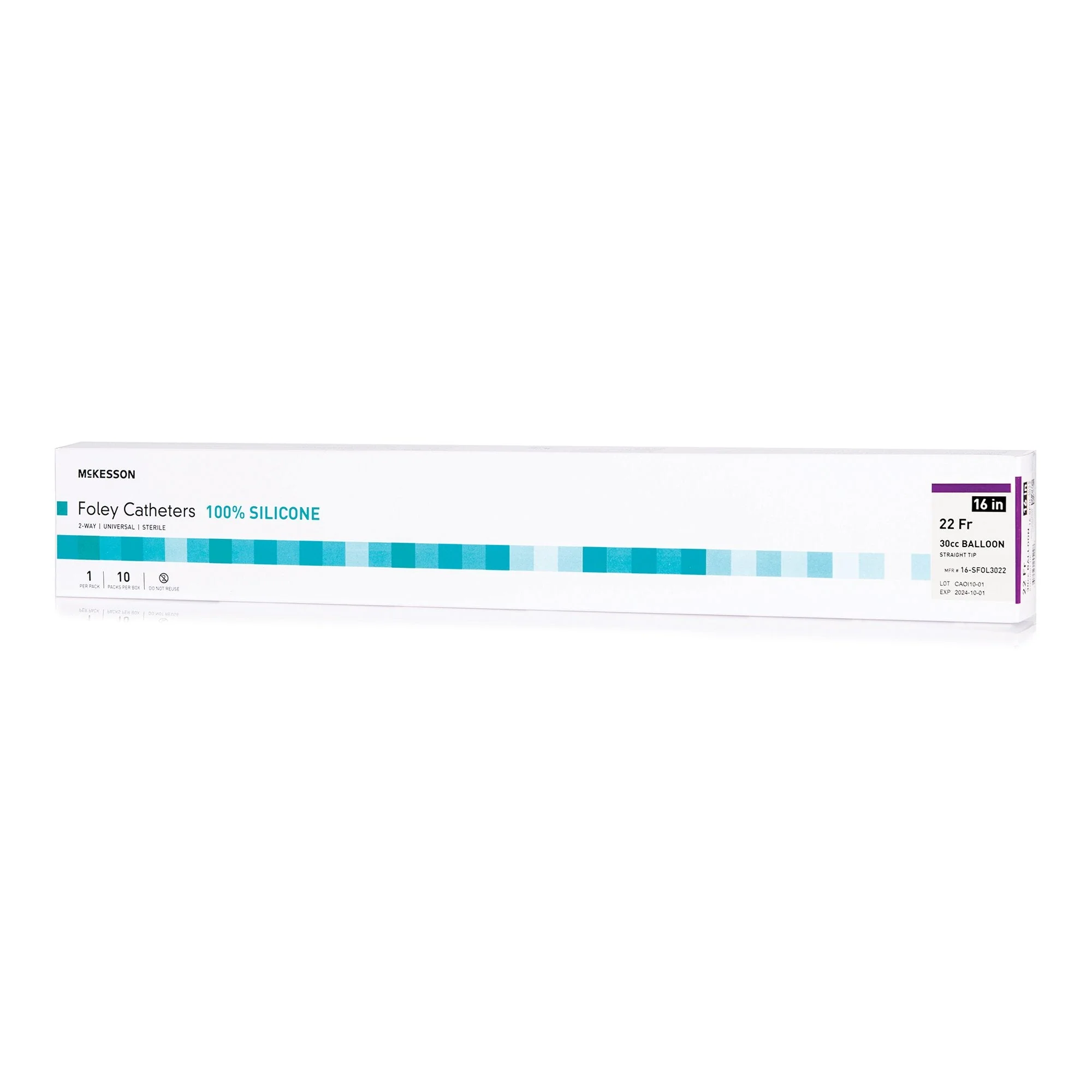 Foley Catheter McKesson 2-Way Standard Tip 30 cc Balloon 22 Fr. Silicone