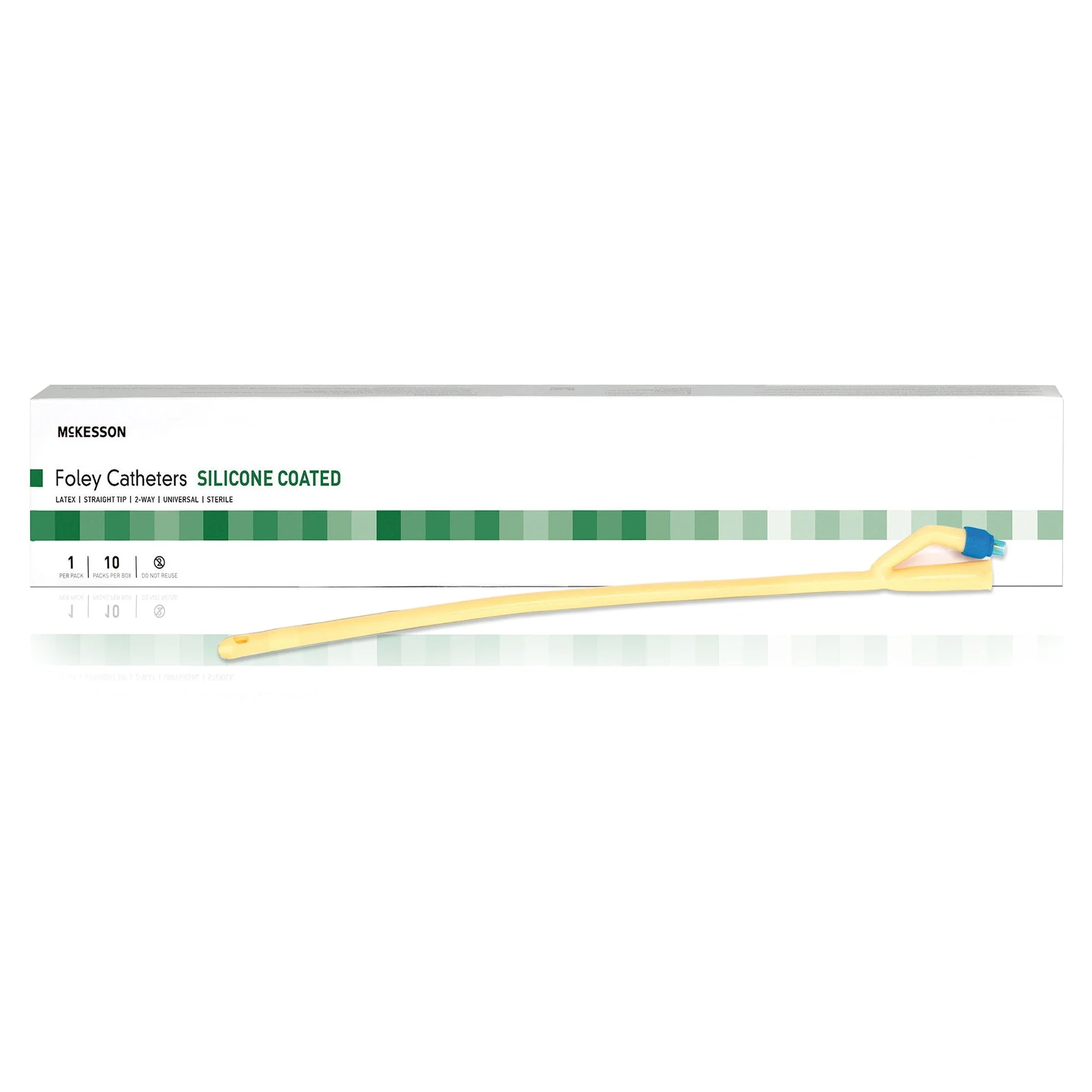 Foley Catheter McKesson 2-Way Standard Tip 30 cc Balloon 24 Fr. Silicone Coated Latex