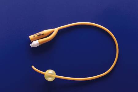 Foley Catheter Rusch PureGold 2-Way Coude Tip 5 cc Balloon 12 Fr. PTFE (Teflon) Coated Latex