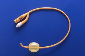 Foley Catheter Rusch PureGold 2-Way / Tiemann / One Eye Coude Tip 30 cc Balloon 22 Fr. PTFE (Teflon) Coated Latex