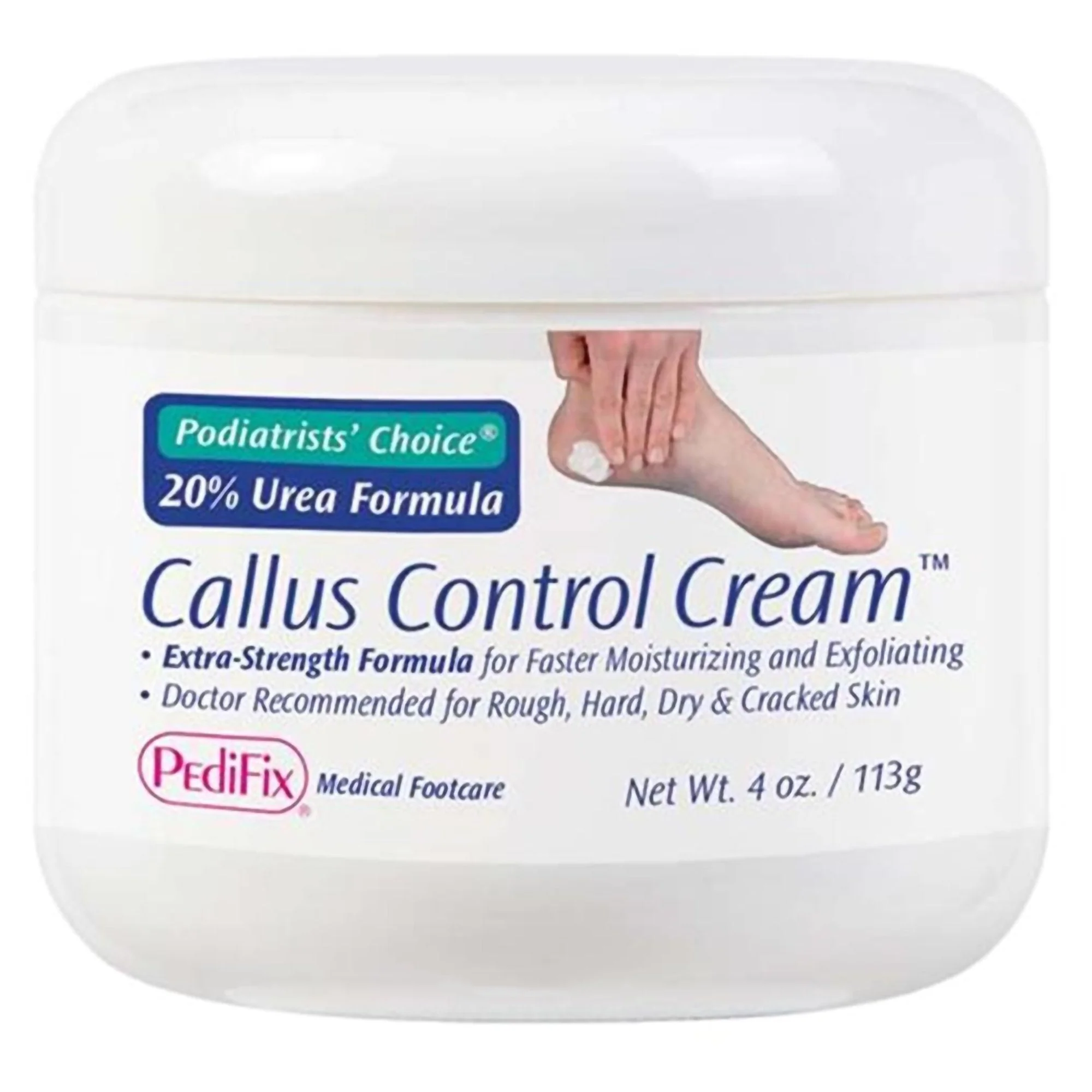 Pedifix Podiatrists' Choice Callus Control Cream Foot Moisturizer, 4-ounce Jar