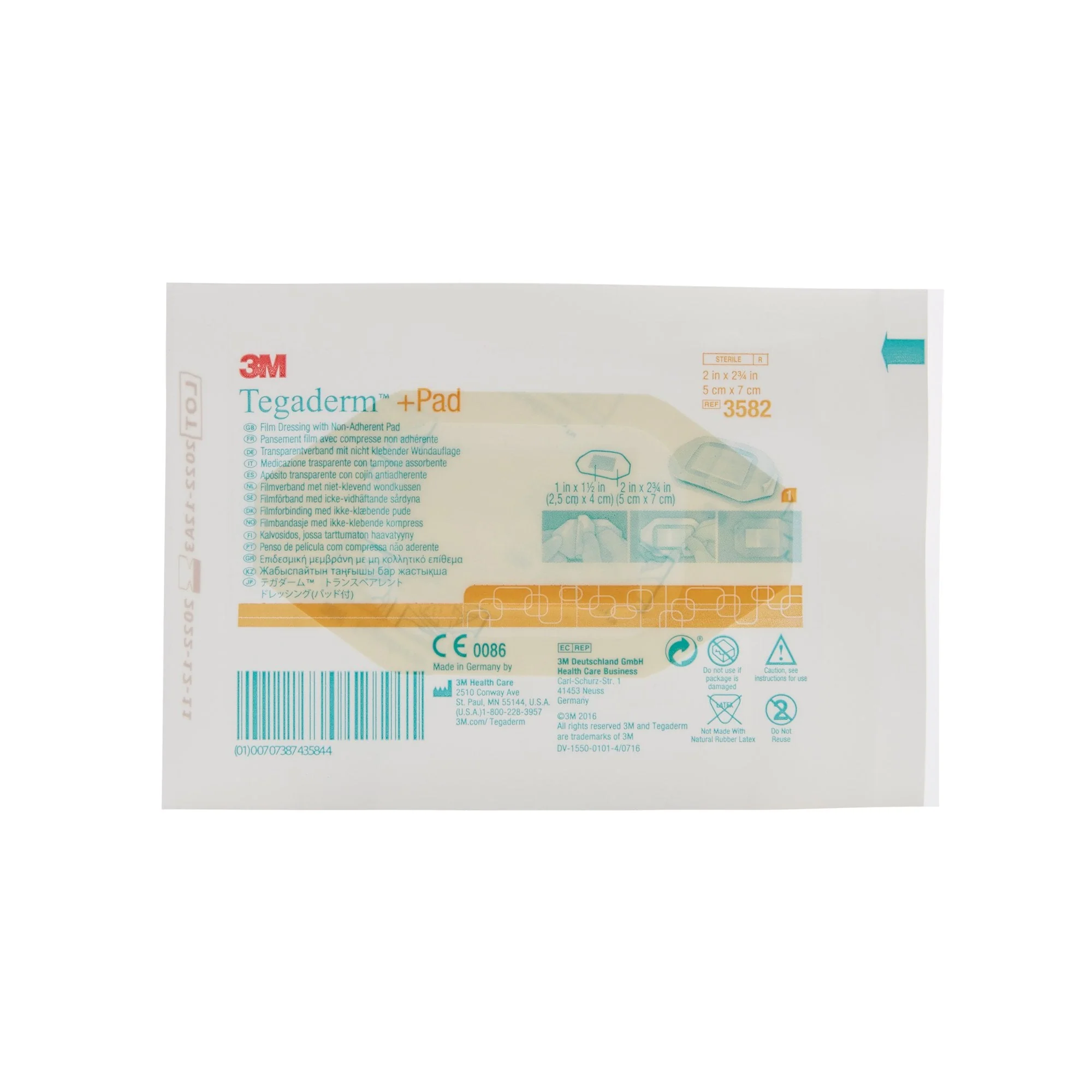 Solventum Corporation 3M Tegaderm Film Dressing with Pad, 2 x 2-3/4 Inch (200/CS) - Image 4