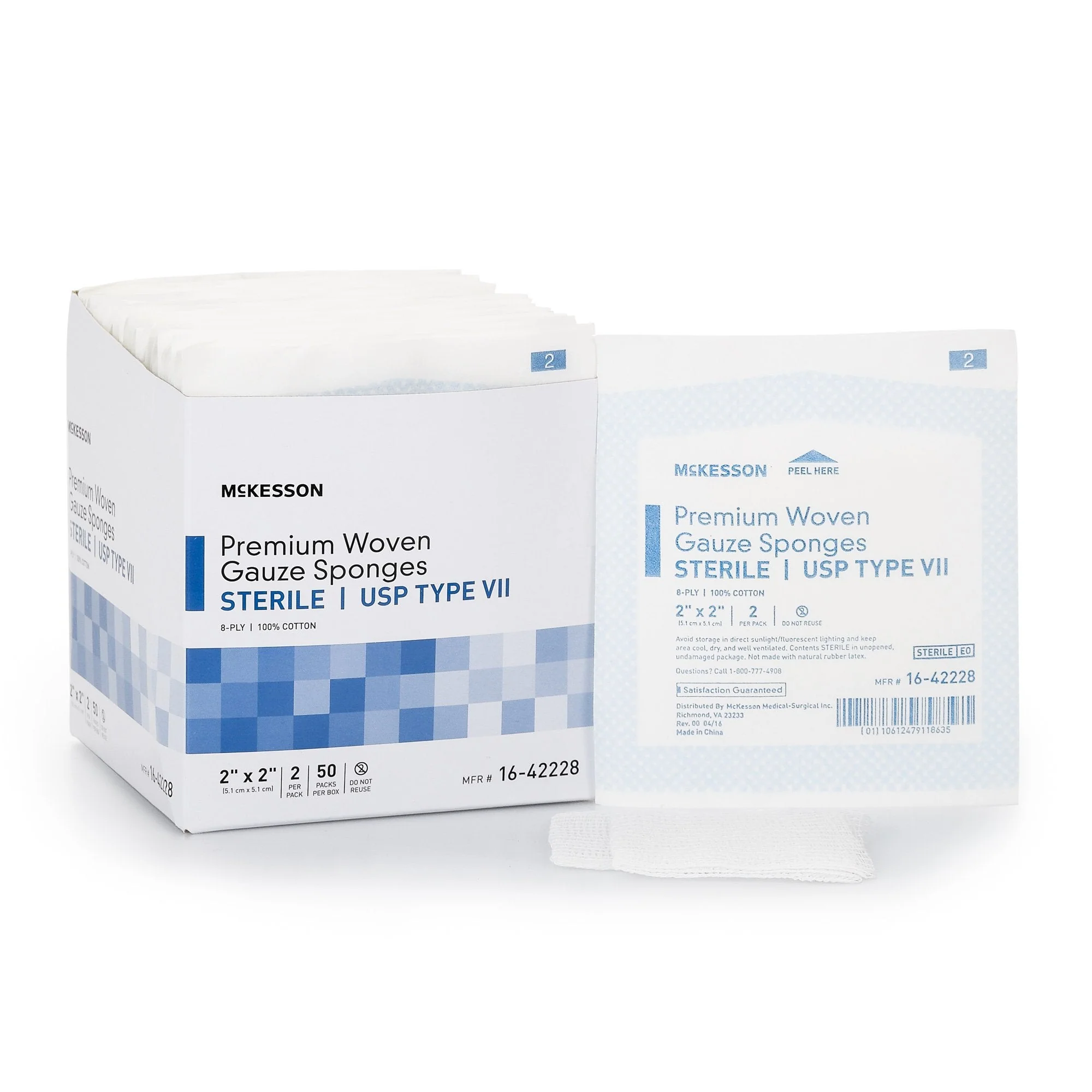 McKesson Brand McKesson Sterile USP Type VII Gauze Sponge, 2 x 2 Inch, Eight Ply (1500/CS) - Image 3