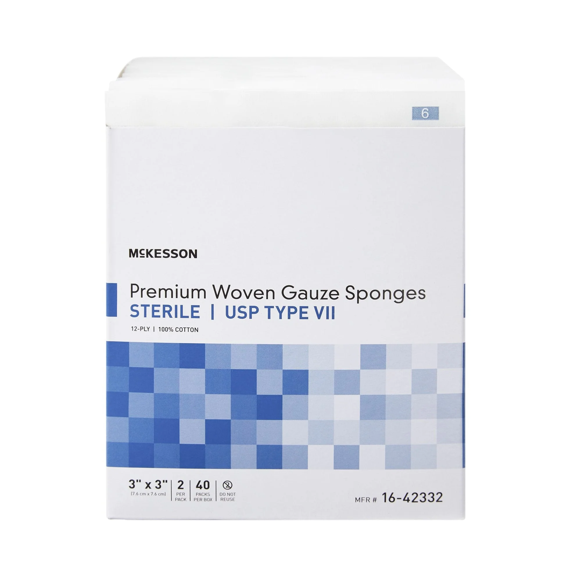 McKesson Brand McKesson Sterile USP Type VII Gauze Sponge, 3 x 3 Inch, 12-Ply (1200/CS) - Image 2