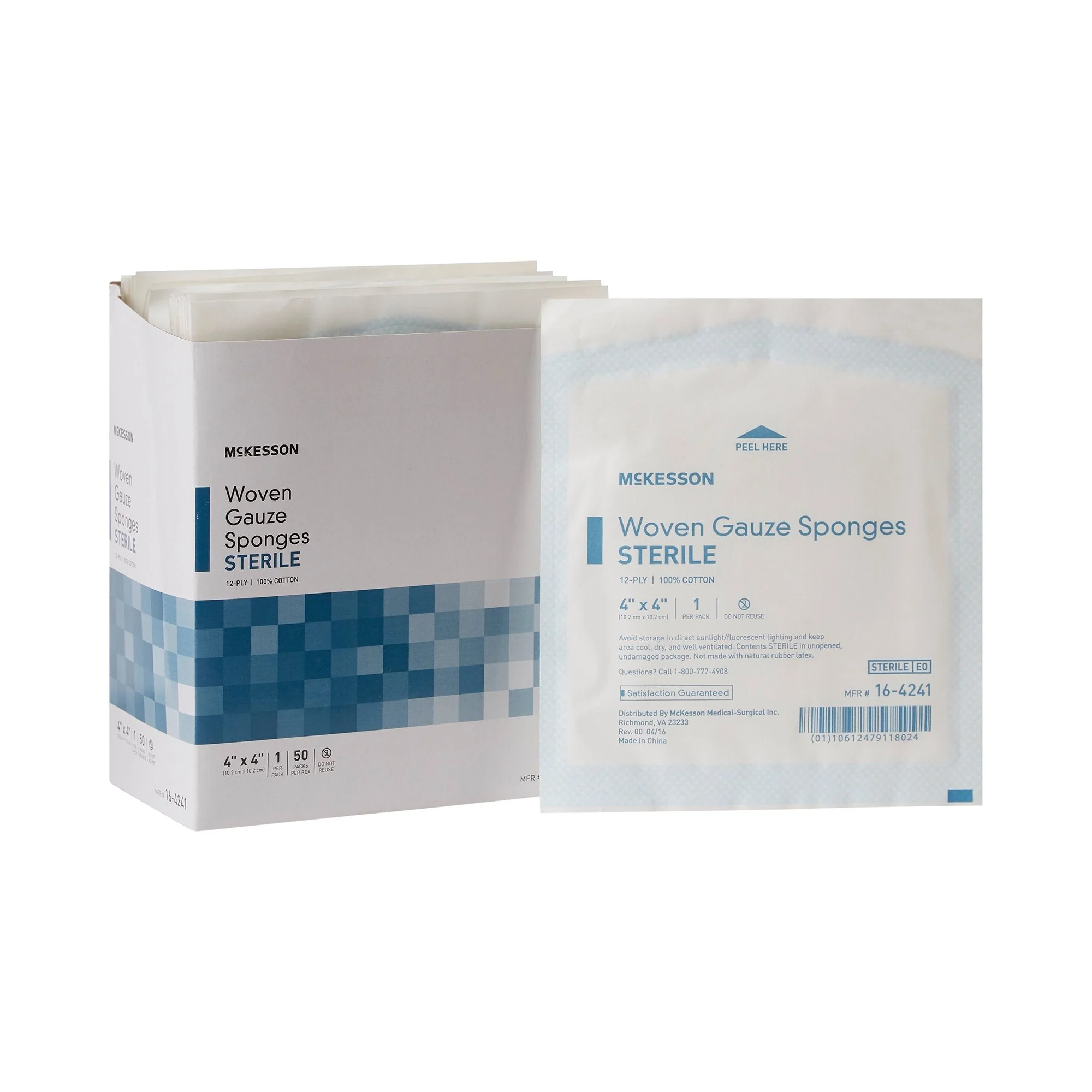 McKesson Brand McKesson Sterile Gauze Sponge, 4 x 4 Inch, 12-Ply (1200/CS)