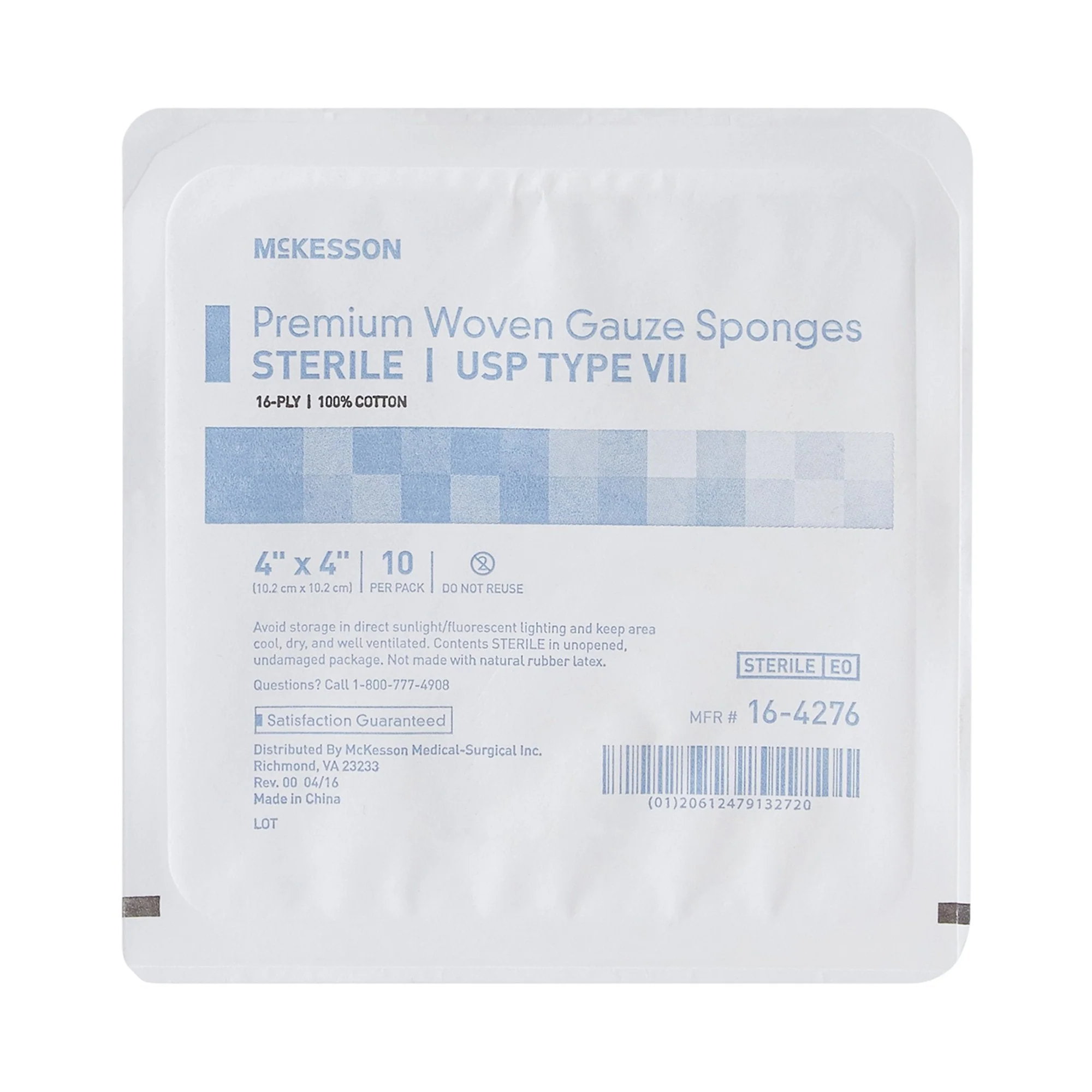 McKesson Brand McKesson Sterile USP Type VII Gauze Sponge, 4 x 4 Inch, 16-Ply (72/CS) - Image 2