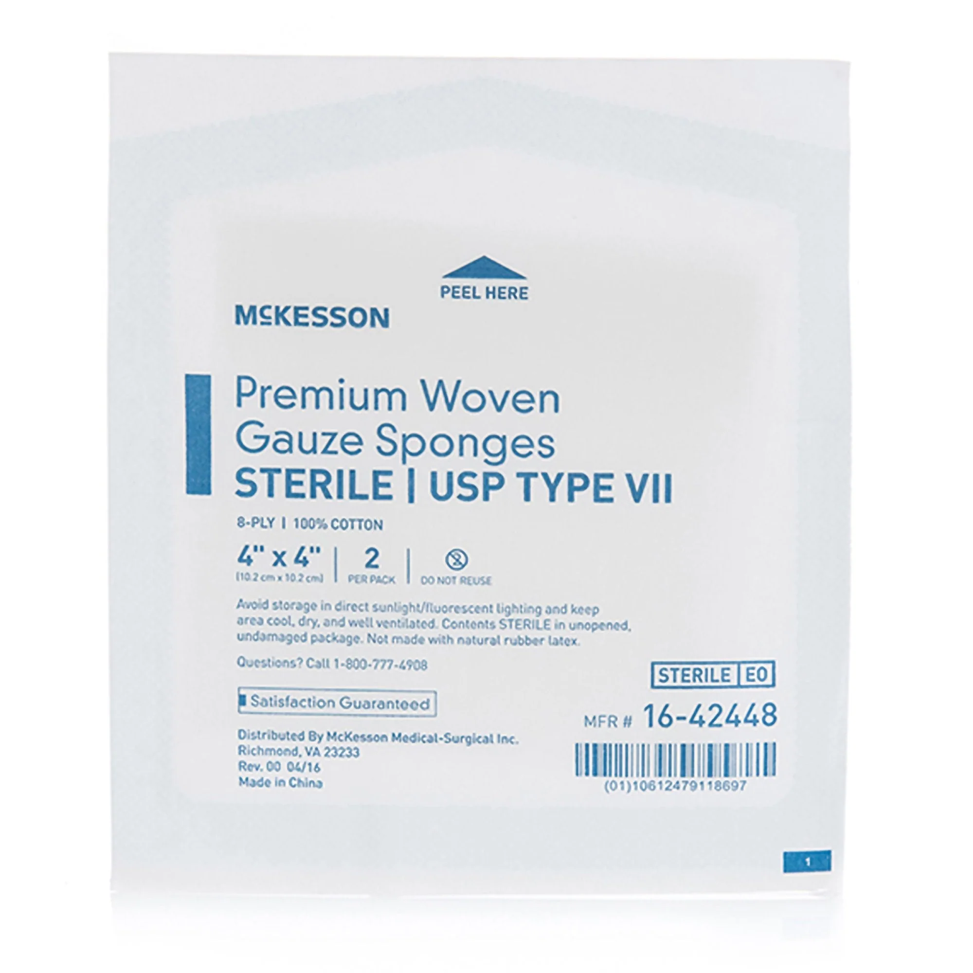 McKesson Brand McKesson Sterile USP Type VII Gauze Sponge, 4 x 4 Inch, Eight Ply (600/CS) - Image 3
