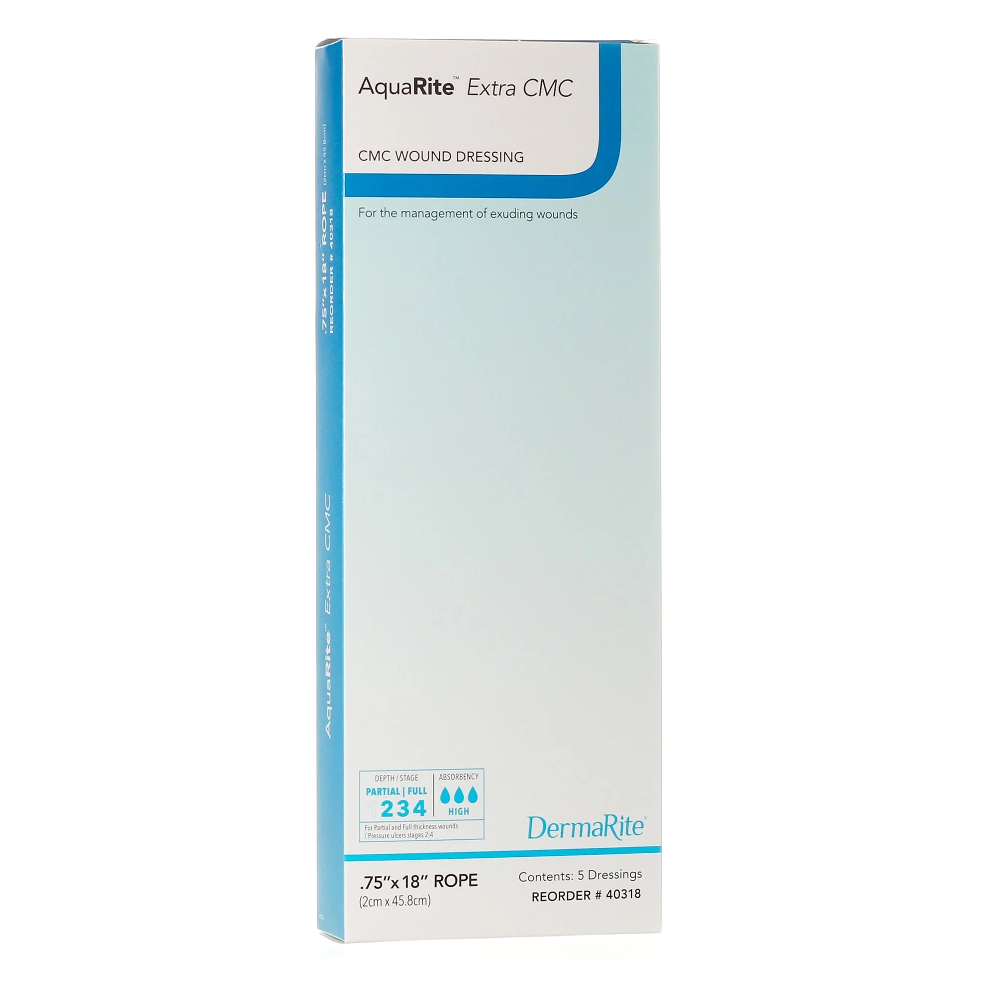 Gelling Fiber Wound Dressing AquaRite Extra CMC 3/4 X 18 Inch Rope Sterile