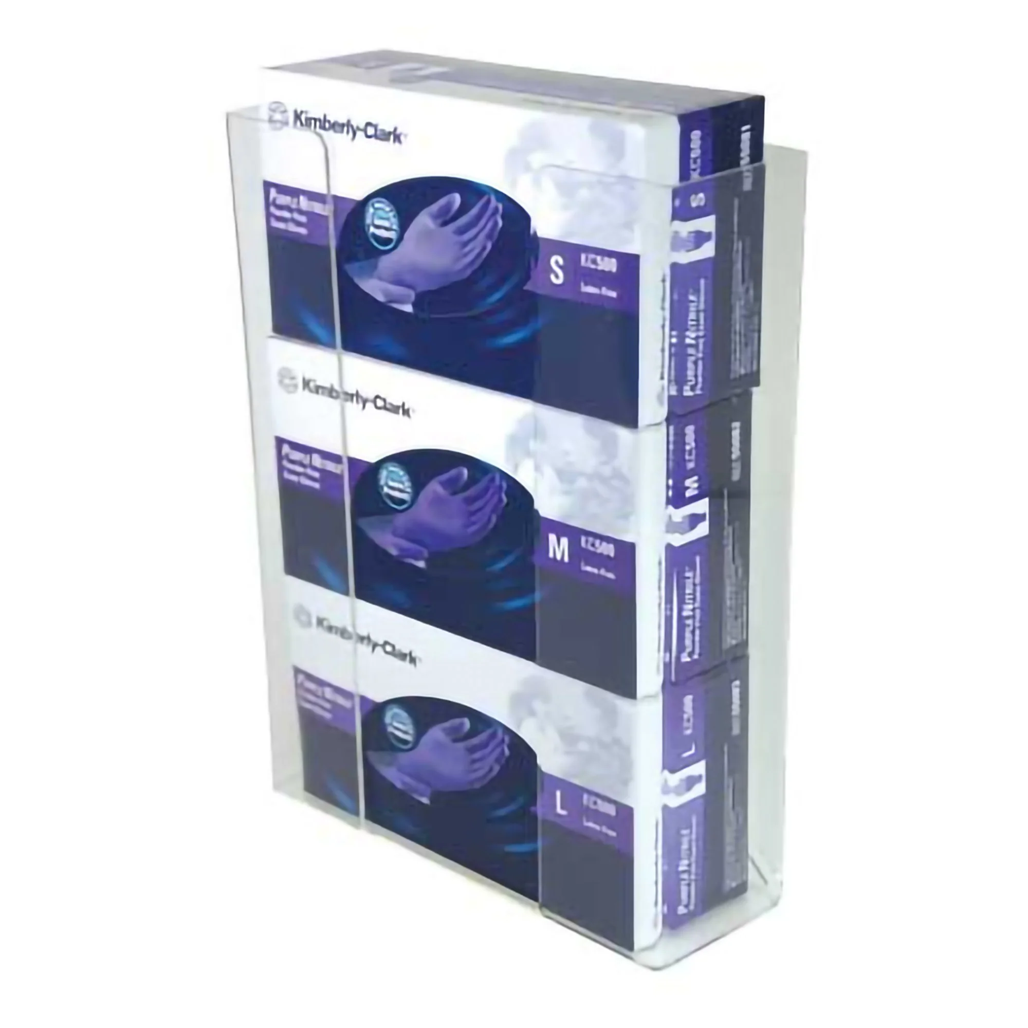 Unimed - Midwest Glove Box Holder Wall Mount 3-Box Capacity Clear 3-1/2 X 11 X 14-1/2 Inch Acrylic (5/CS)