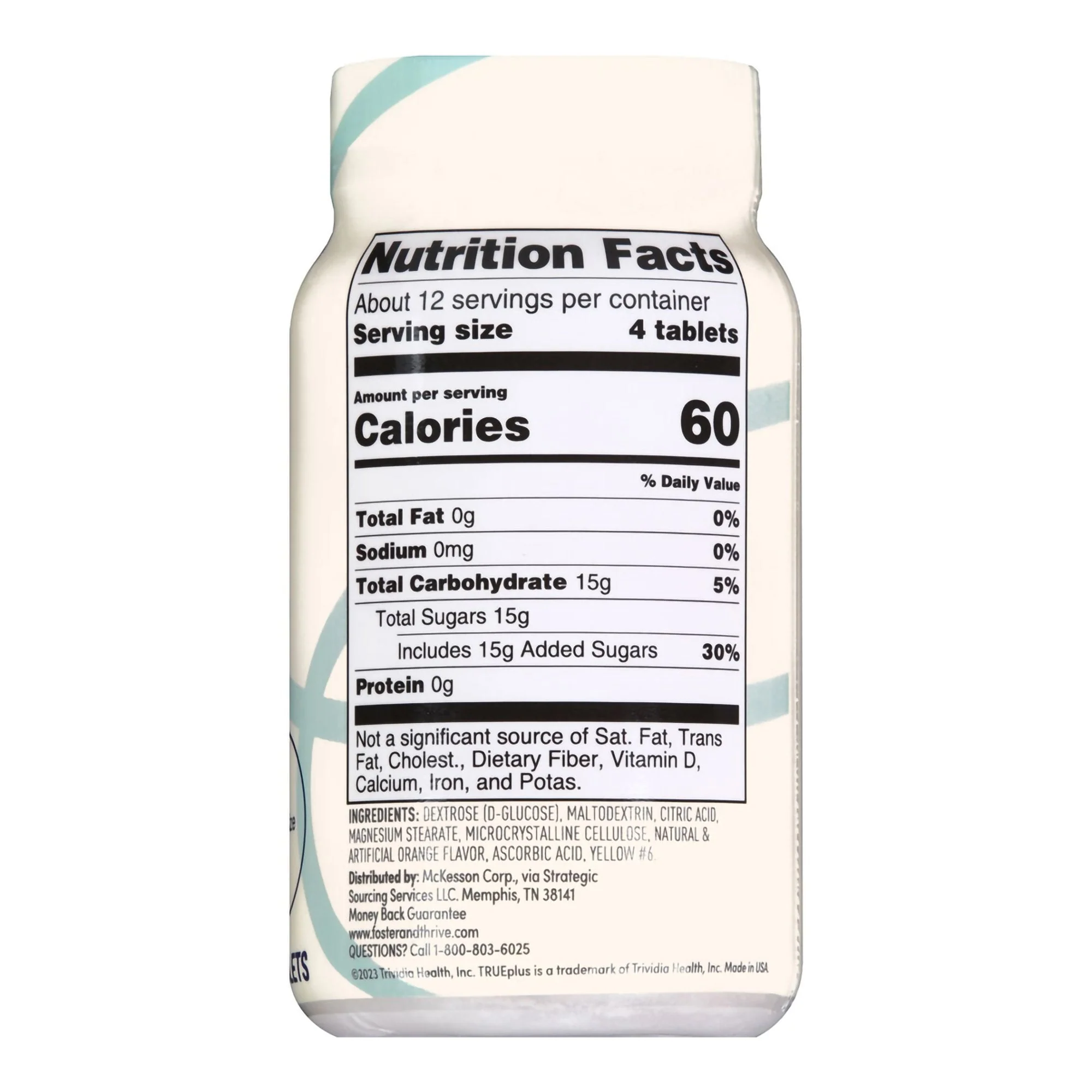 McKesson Brand Foster & Thrive Trueplus Glucose Tablets Orange - Image 2