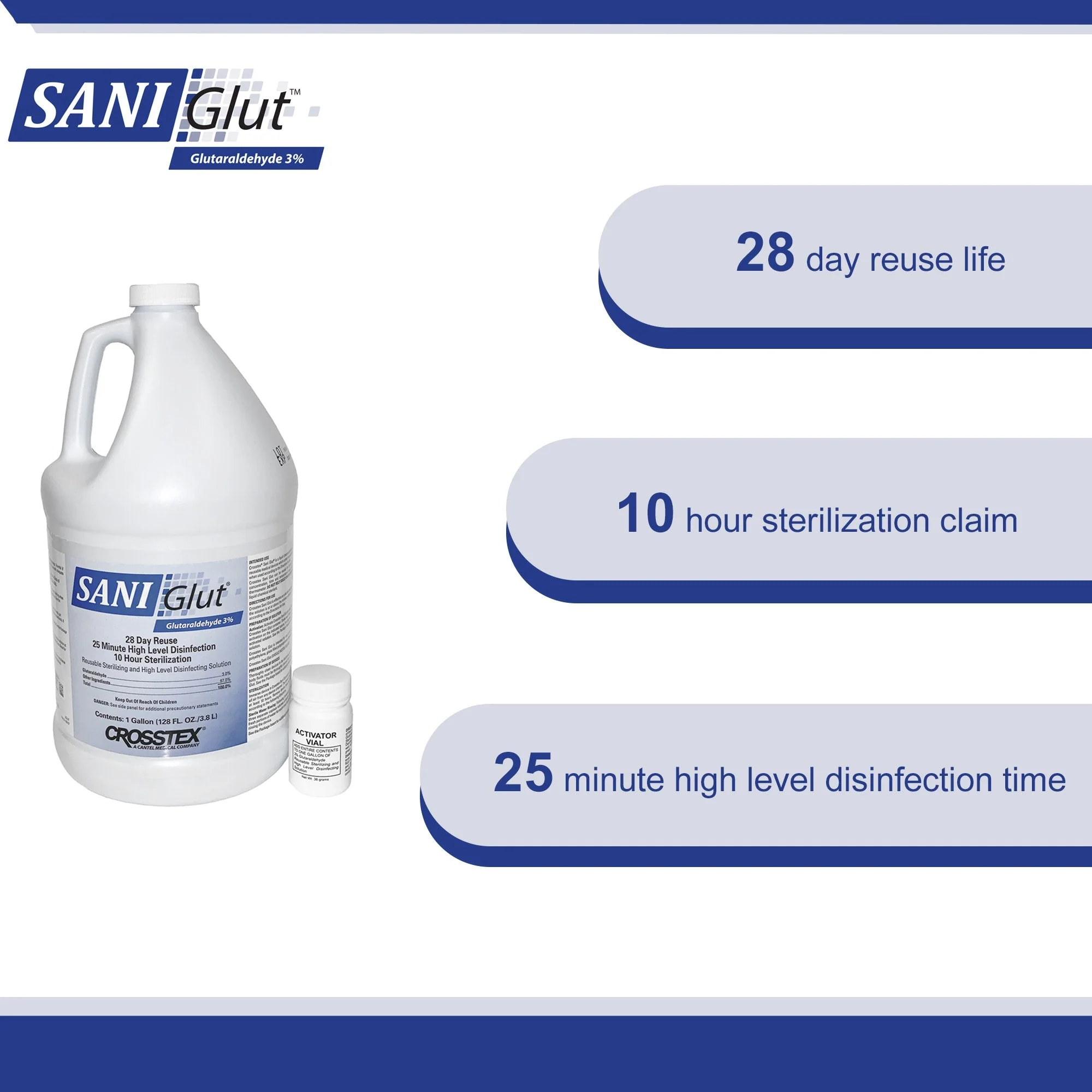 SPS Medical Supply SANI Glut Glutaraldehyde High Level Disinfectant (4/CS) - Image 4