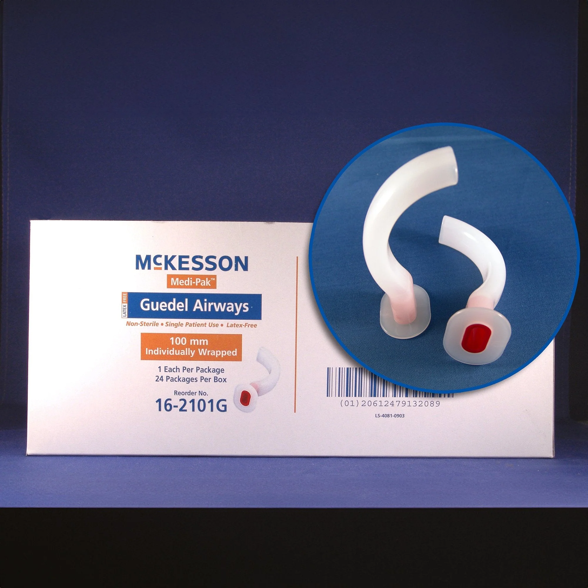 Guedel Oropharyngeal Airway McKesson Black 60 mm Length ISO 6 NonSterile Pediatric