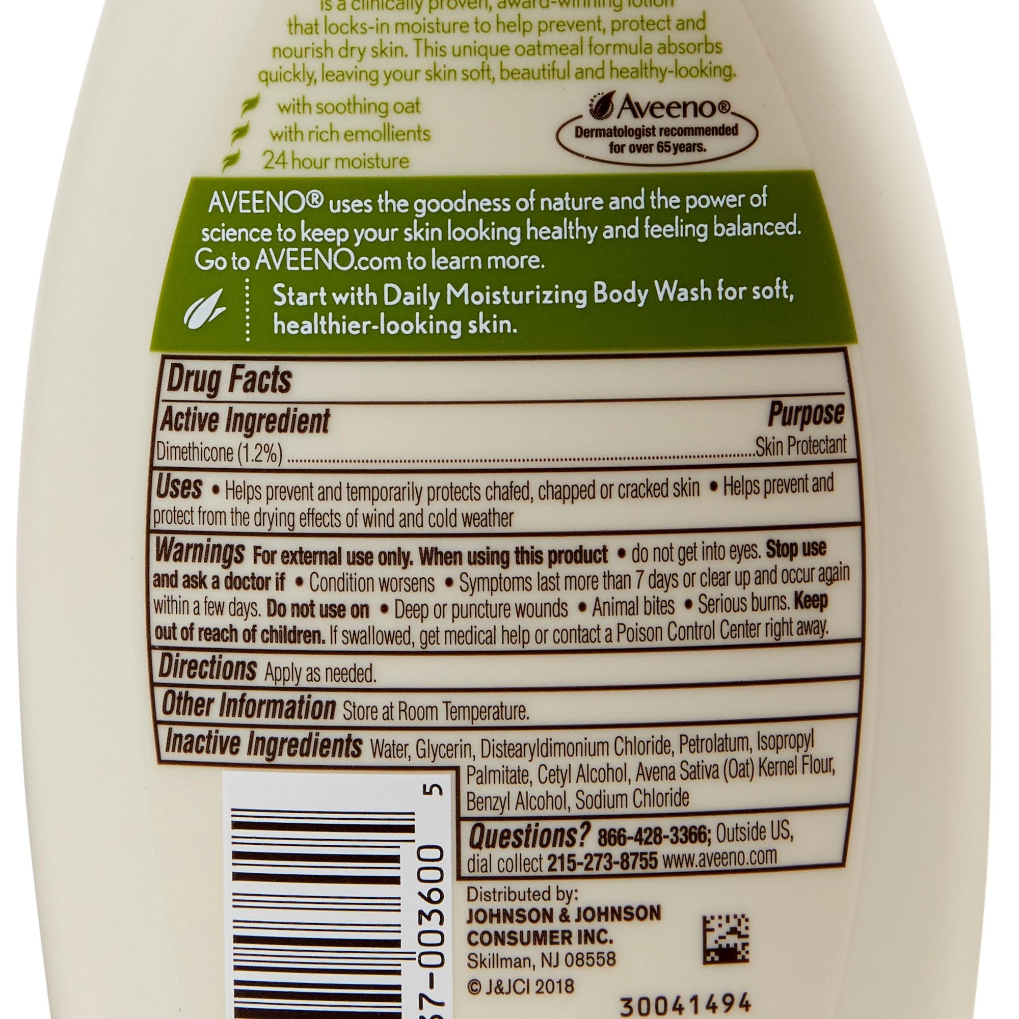 Kenvue Brands LLC Aveeno Daily Moisturizing Body Lotion, 12 oz. Bottle (12/CS) - Image 2
