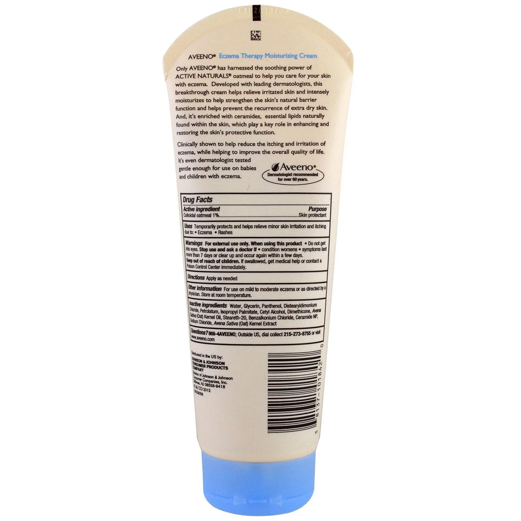 J & J Sales Aveeno Active Naturals Eczema Therapy Moisturizing Cream, 7.3 ounces - Image 2