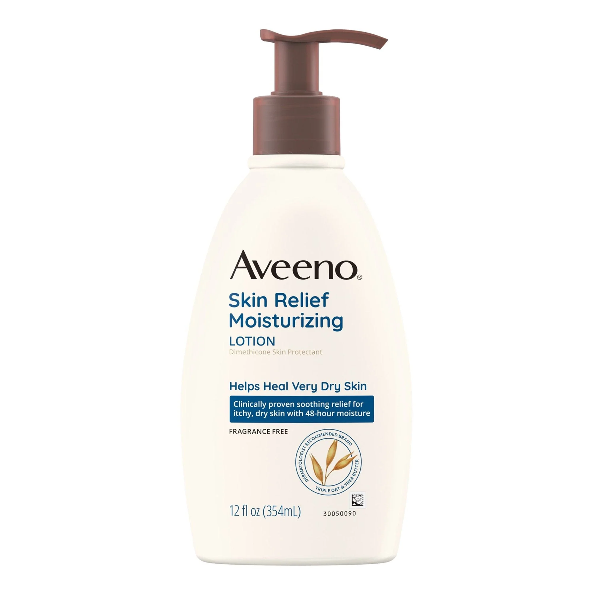 J & J Sales Aveeno Skin Relief Moisturizing Lotion Fragrance Free, 12-ounce Pump Bottle