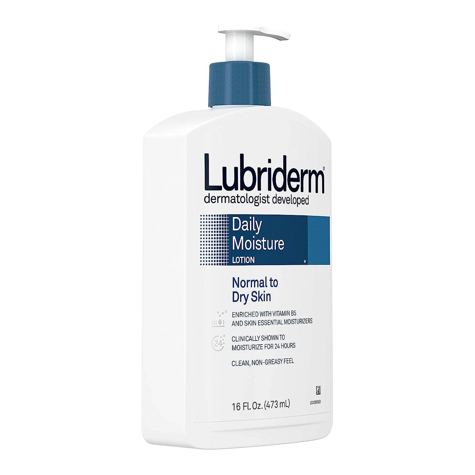 J & J Sales Lubriderm Daily Moisture Lotion Unscented, 16-ounce Pump Bottle - Image 2