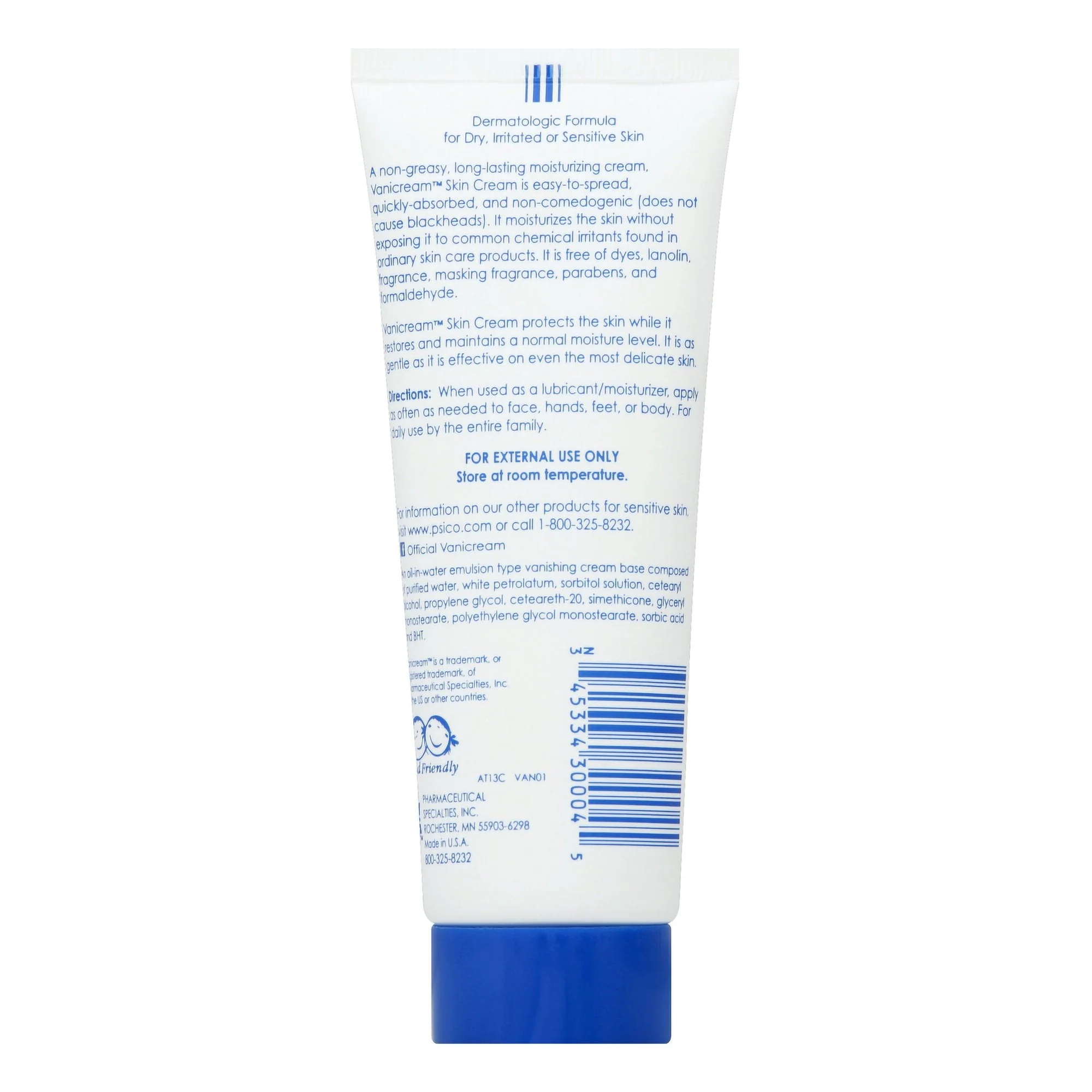 Pharmaceutical Specialties Vanicream Moisturizer, 4-ounce Tube - Image 2