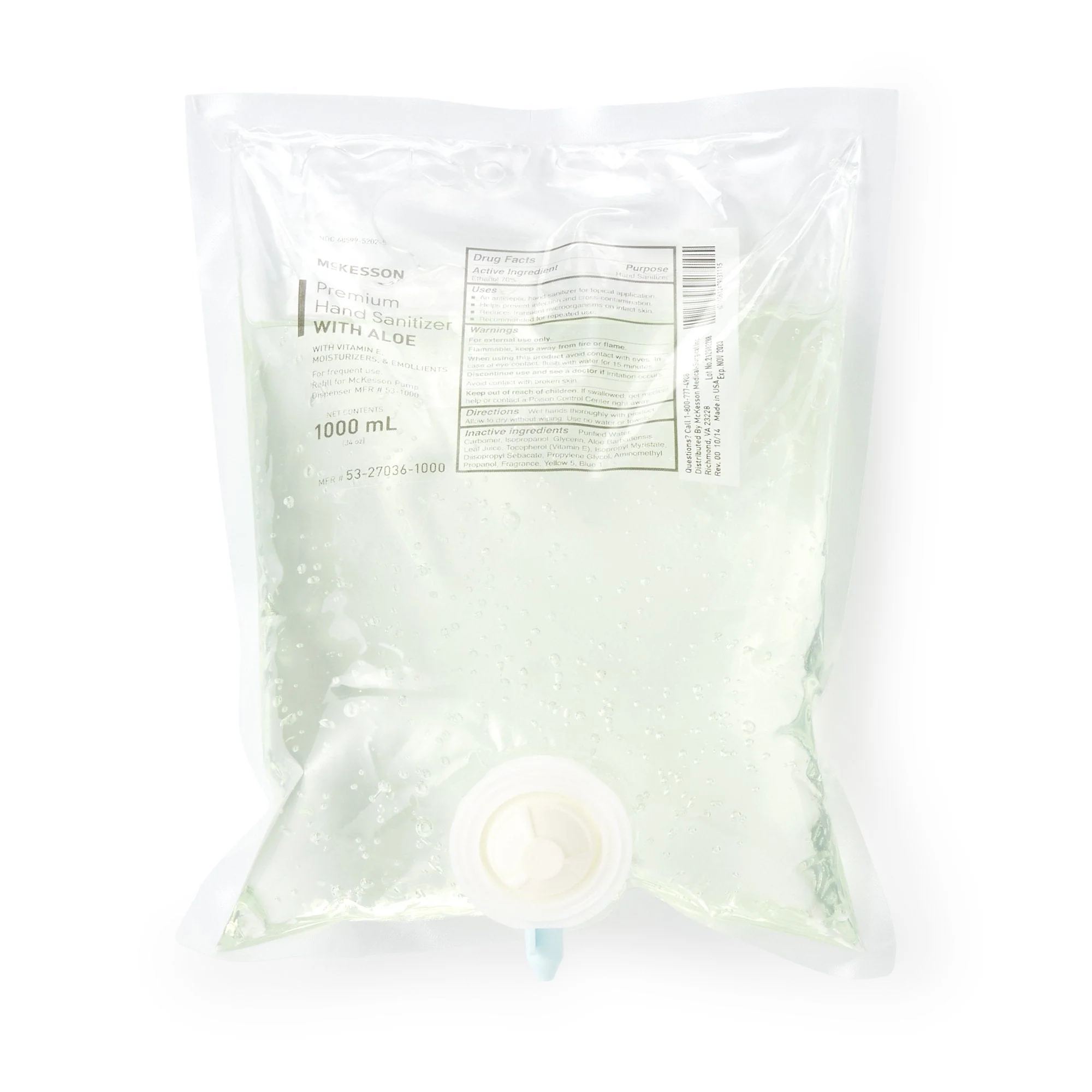 McKesson Brand McKesson Gel Hand Sanitizer with Aloe 1000 mL (10/CS)