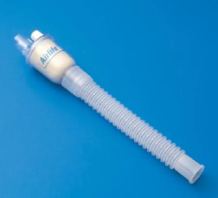 Heat and Moisture Exchanger AirLife 32.3 mg H₂O/L @ VT 500 mL 1.0 cm H₂O @ 30 LPM Straight with Flex Tube