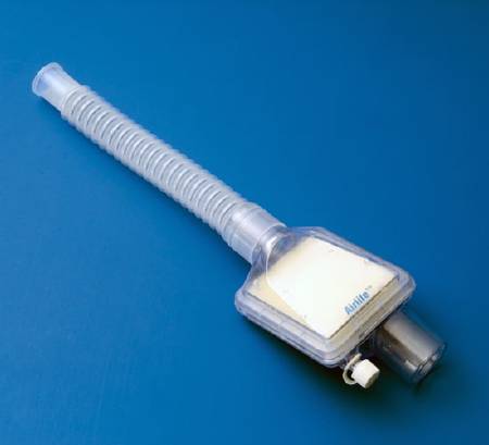 Heat and Moisture Exchanger with Filter AirLife 33 mg H₂O/L @ VT 500 mL 1.0 cm H₂O @ 30 LPM Straight