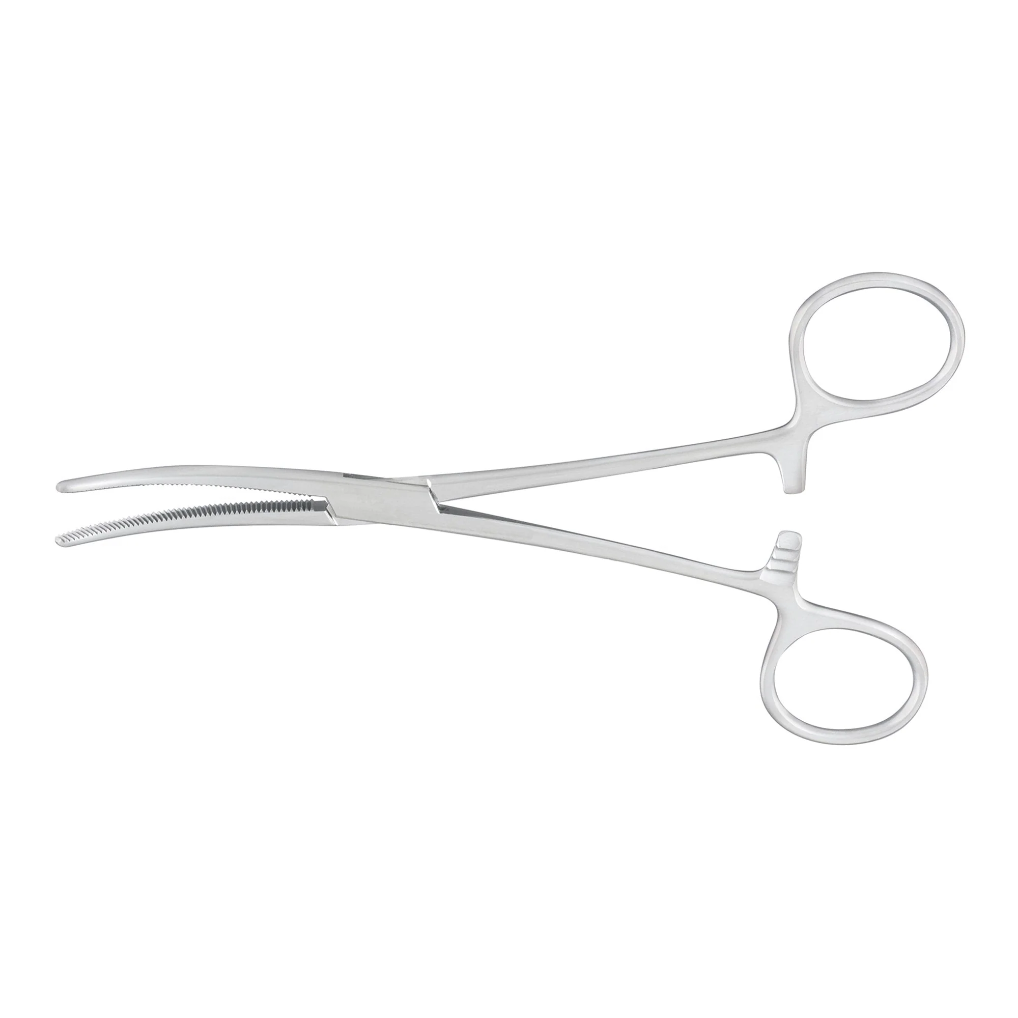 Hemostatic Forceps McKesson Argent Rochester-Pean 6-1/4 Inch Length OR / Surgical Grade German Stainless Steel NonSterile Locking Finger Ring Handle Curved Serrated Tips