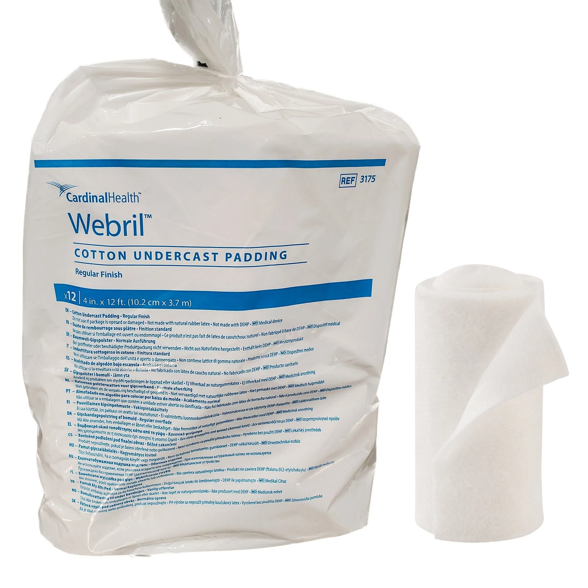 Cardinal Webril Undercast Cotton Cast Padding, 4 Inch x 4 Yard (72/CS)
