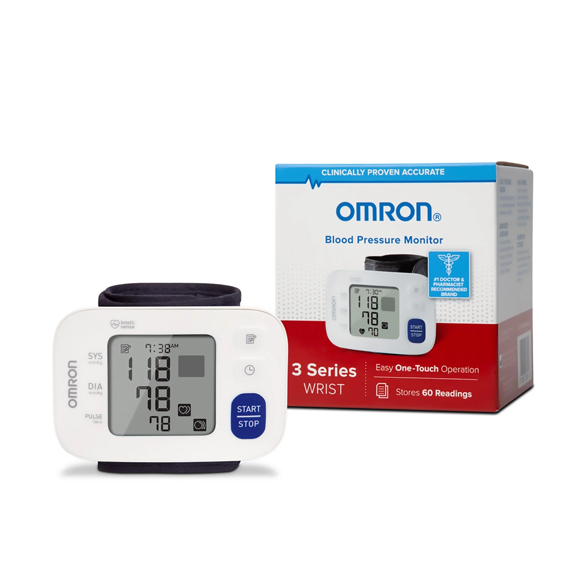 Home Automatic Digital Blood Pressure Monitor Omron3 Series Large Cuff Nylon Cuff Wrist 5.3 to 8.5 Inch Mobile