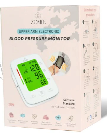 Zev Supplies Corp Home Automatic Digital Blood Pressure Monitor Zomee Adult Cuff Arm Nylon Cuff 8.5 to 16.5 Inch Desk Model