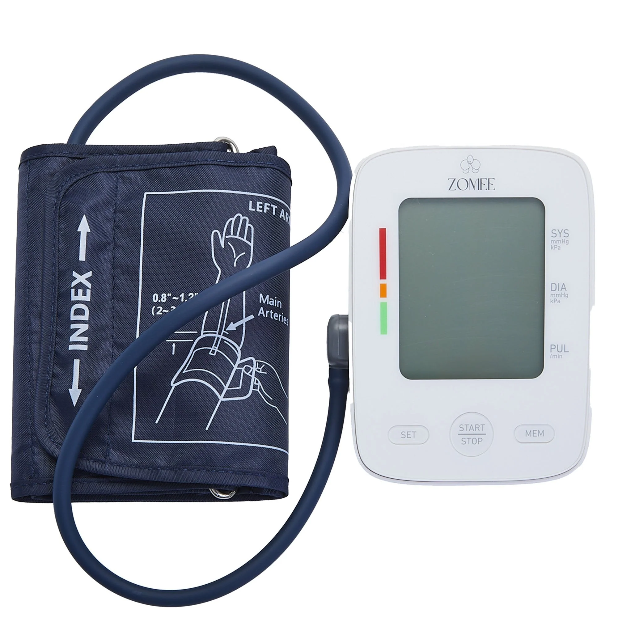 Zev Supplies Corp Home Automatic Digital Blood Pressure Monitor Zomee Extra Large Cuff Arm Nylon Cuff 16.5 to 21 Inch Desk Model - Image 2