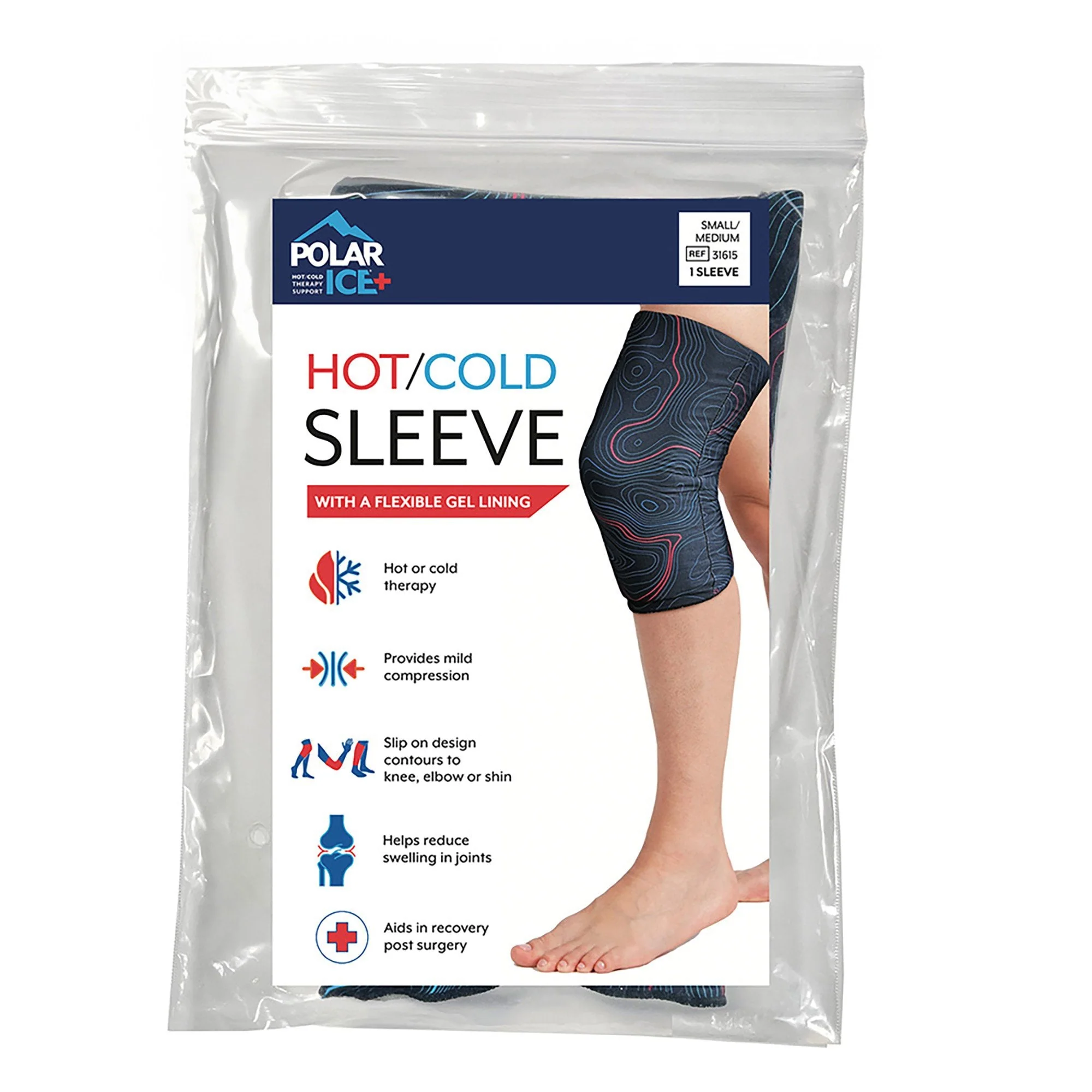 Brownmed Polar Ice Hot / Cold Sleeve with Flexible Gel Lining, Large/Extra Large - Image 3
