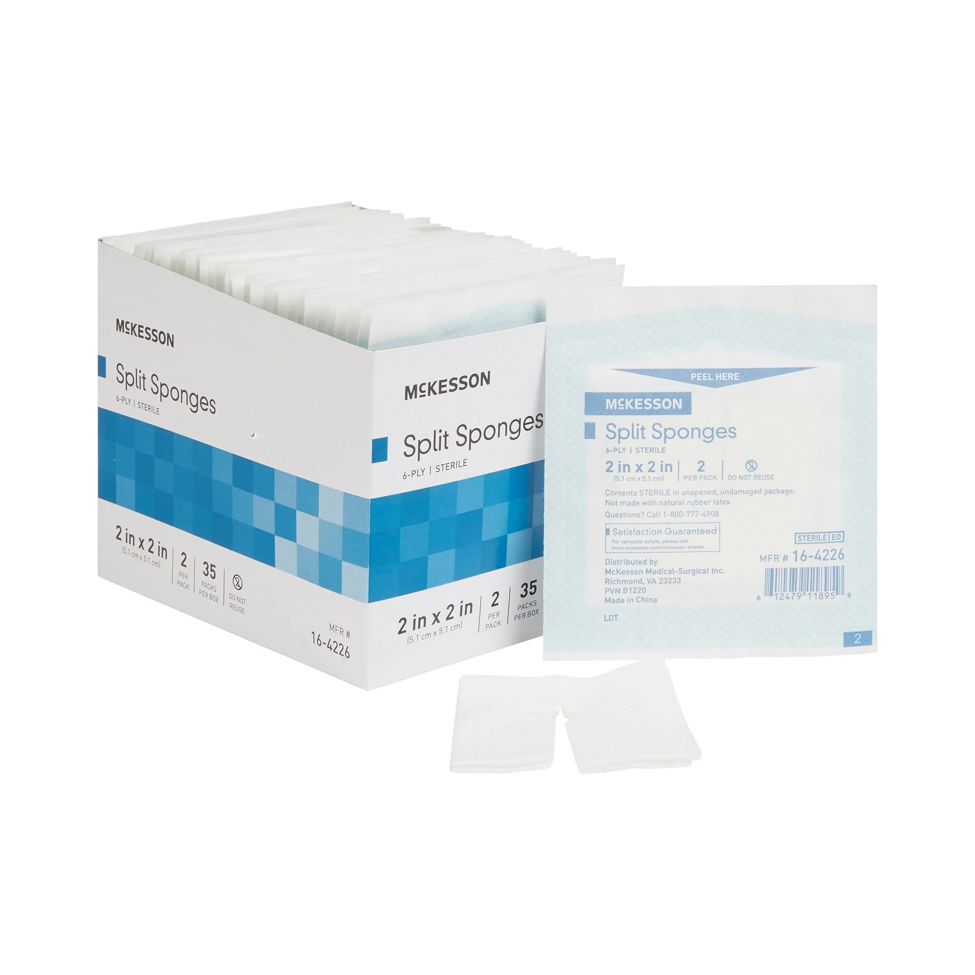 McKesson Brand McKesson IV/Drain Split Dressing, 2 x 2 Inch, Six Ply (700/CS) - Image 4