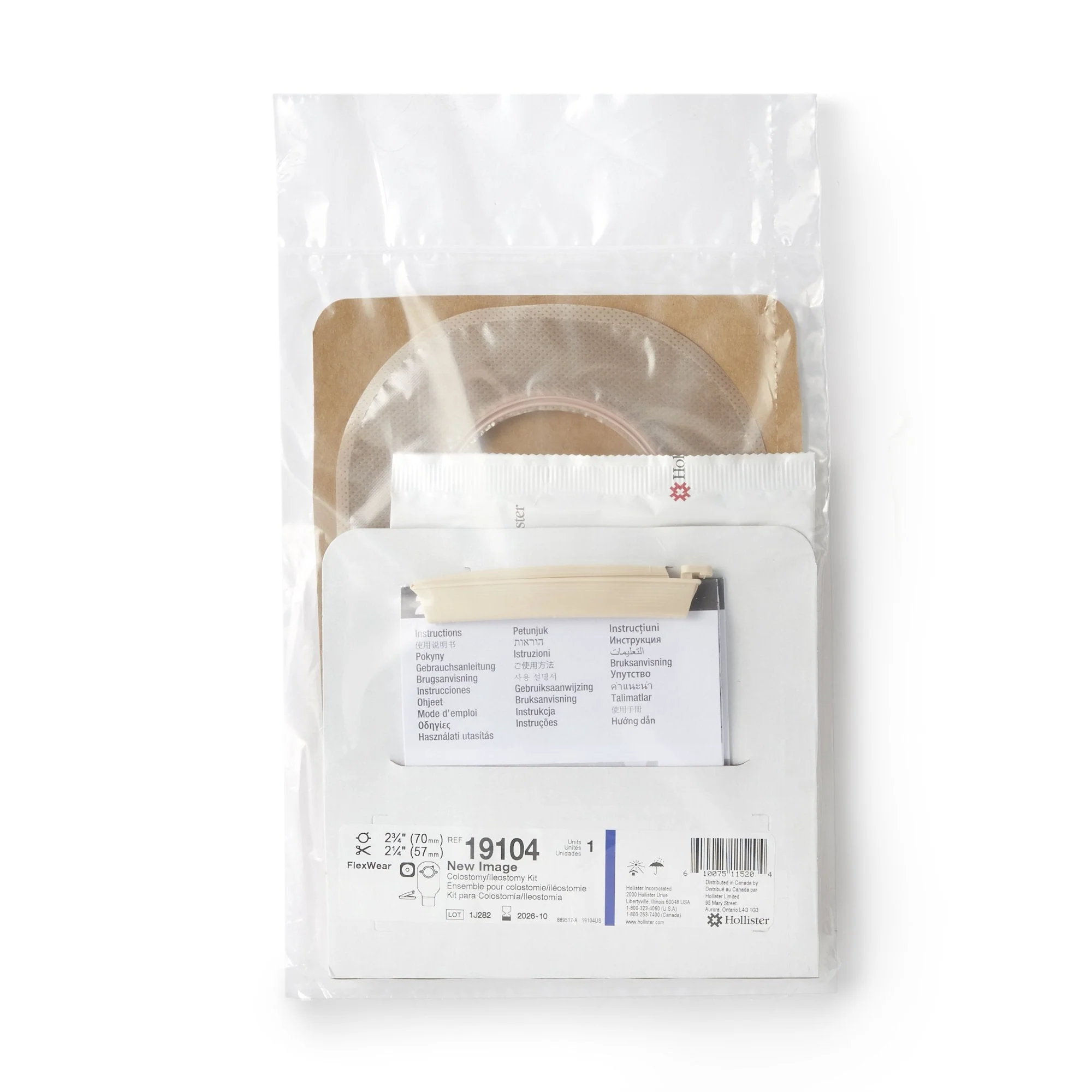 Hollister New Image 19104 2-Piece Clear Ileostomy/Colostomy Pouch, 70 mm Flange, Blue (5/BX) - Image 3