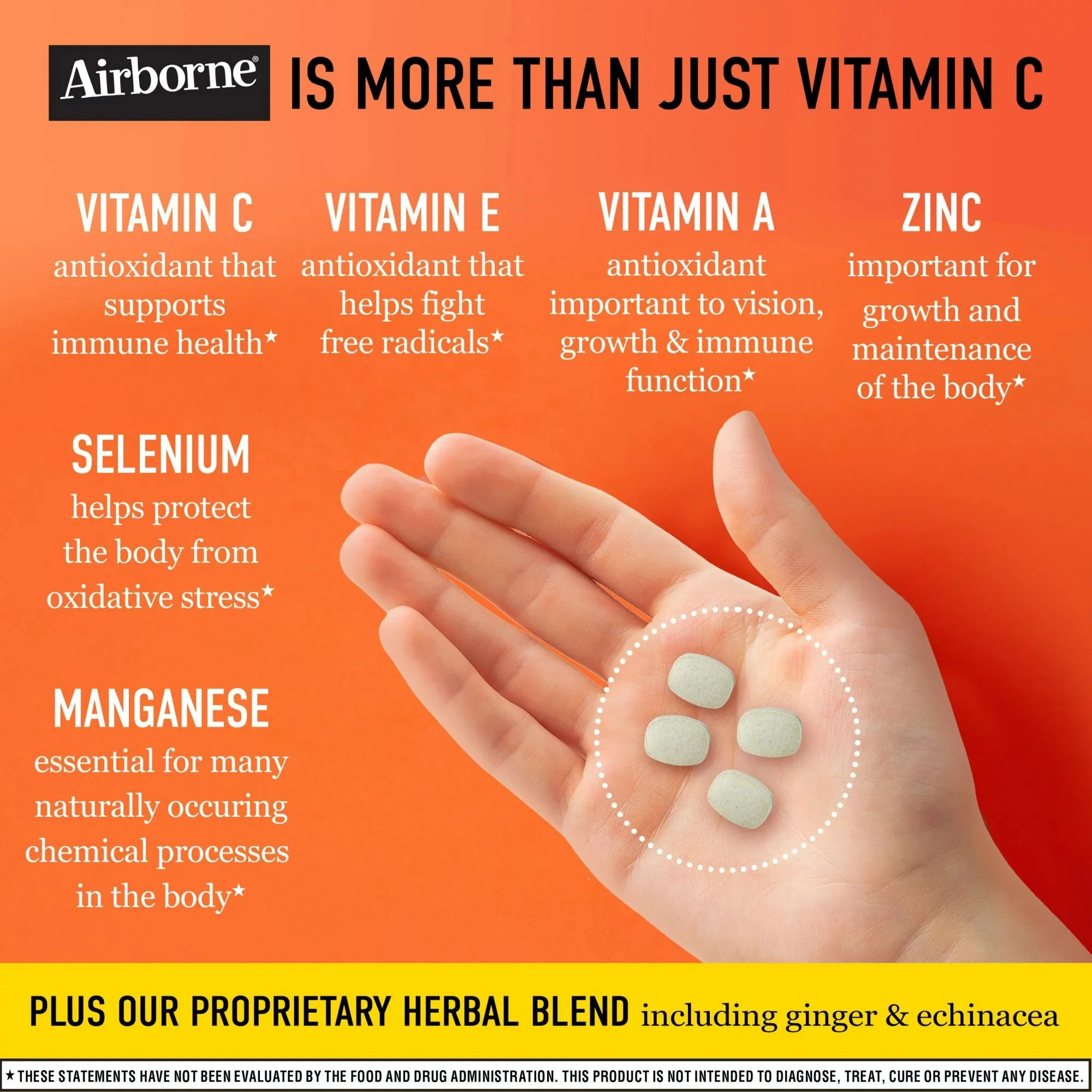 RB Health US LLC Airborne Original Immune Support Supplement Chewable Tablets Citrus - Image 3