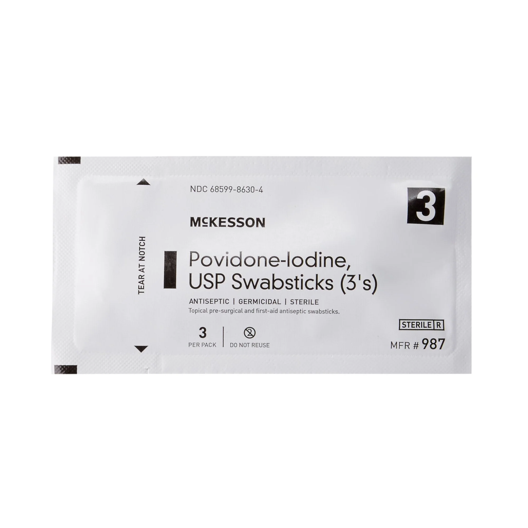 McKesson Brand McKesson Impregnated Swabstick 3 Pack 10% Strength (250/CS) - Image 3