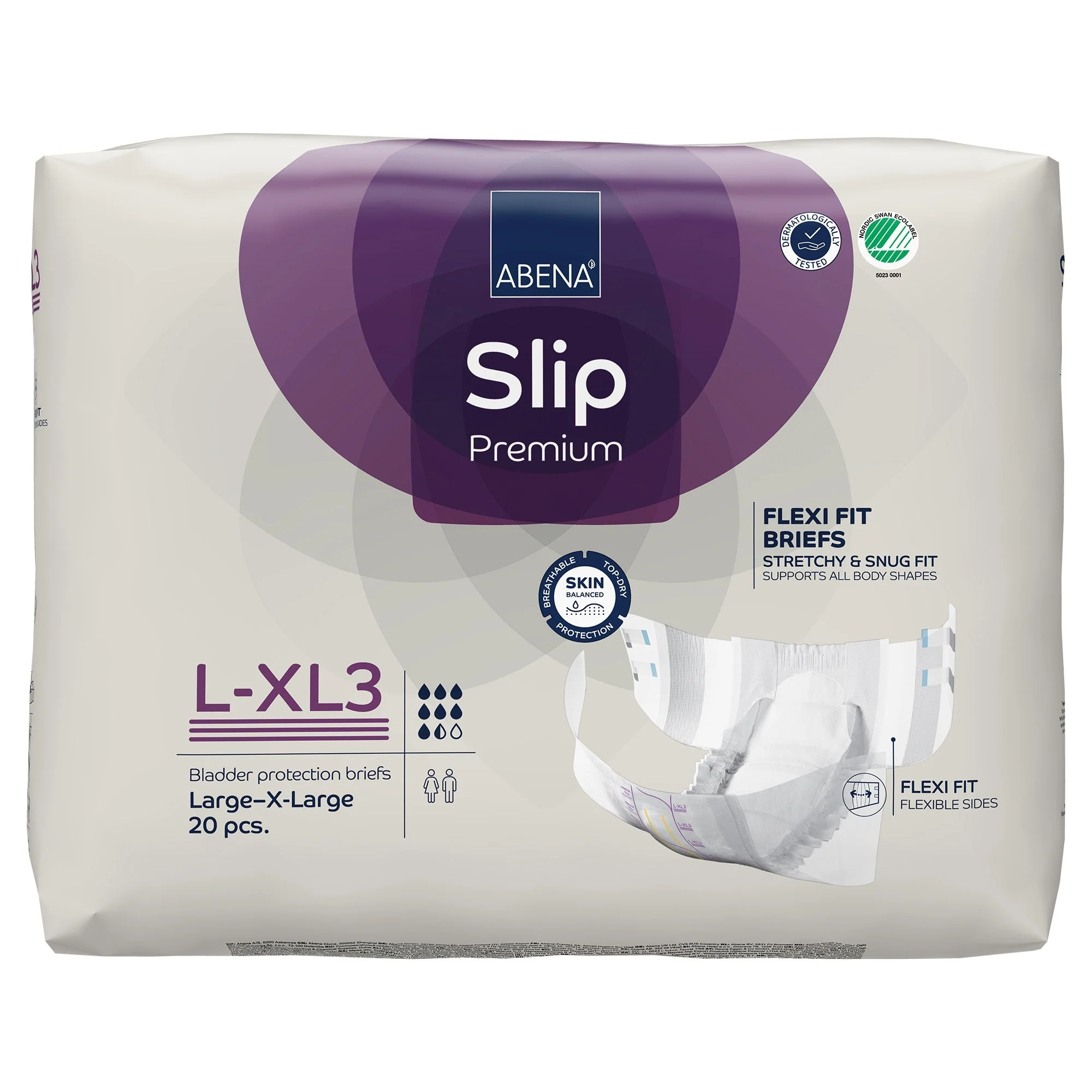 Abena North America Abena Slip Premium Flexi Fit Incontinence Briefs, L-XL3 (80/CS) - Image 2