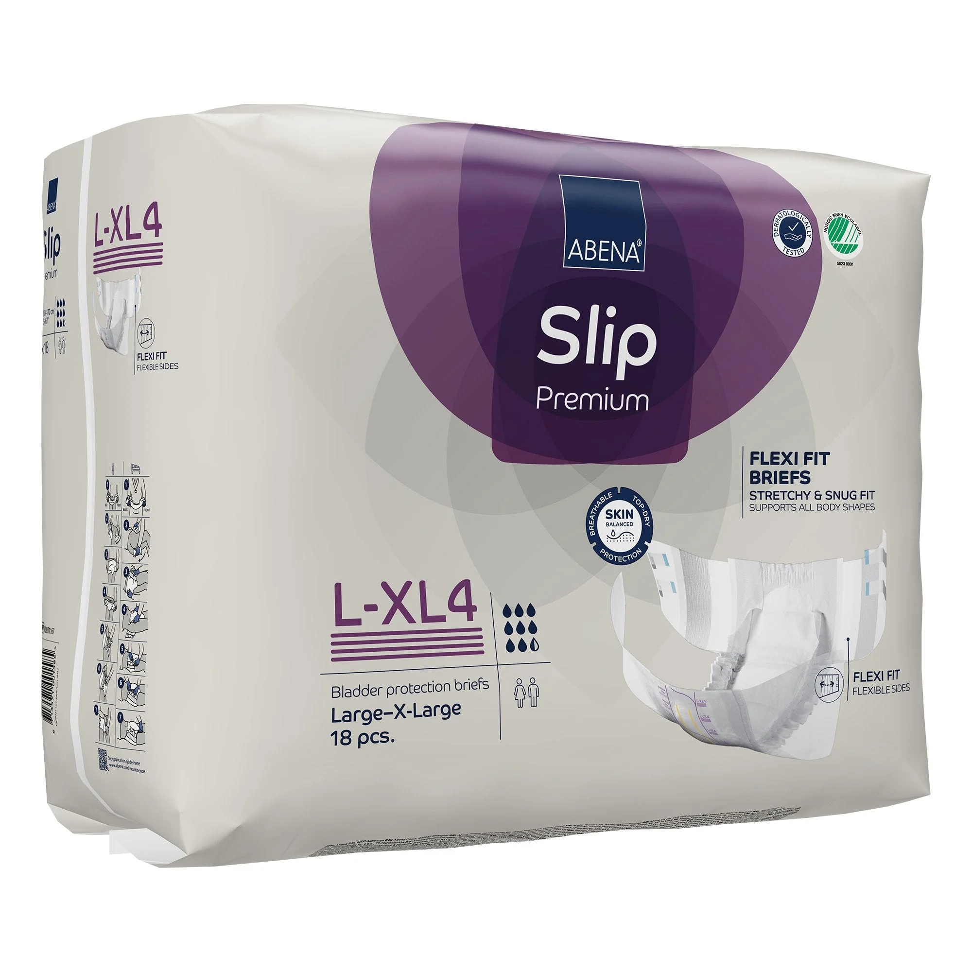 Abena North America Abena Slip Premium Flexi Fit Incontinence Briefs, L-XL4 (72/CS) - Image 3