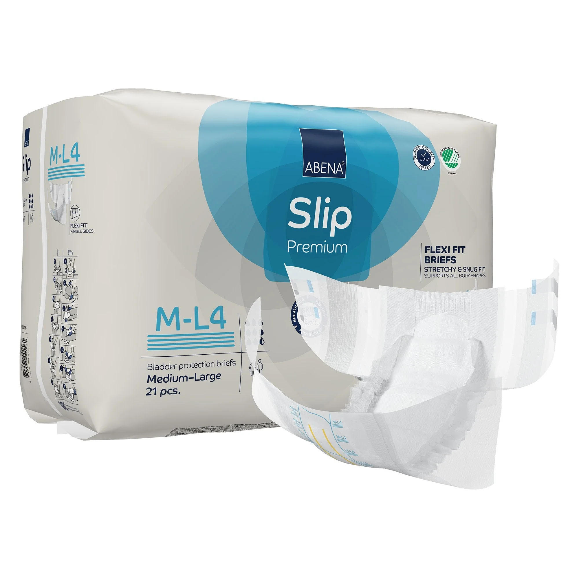 Abena North America Abena Slip Premium Flexi Fit Incontinence Briefs, M-L4 (84/CS)