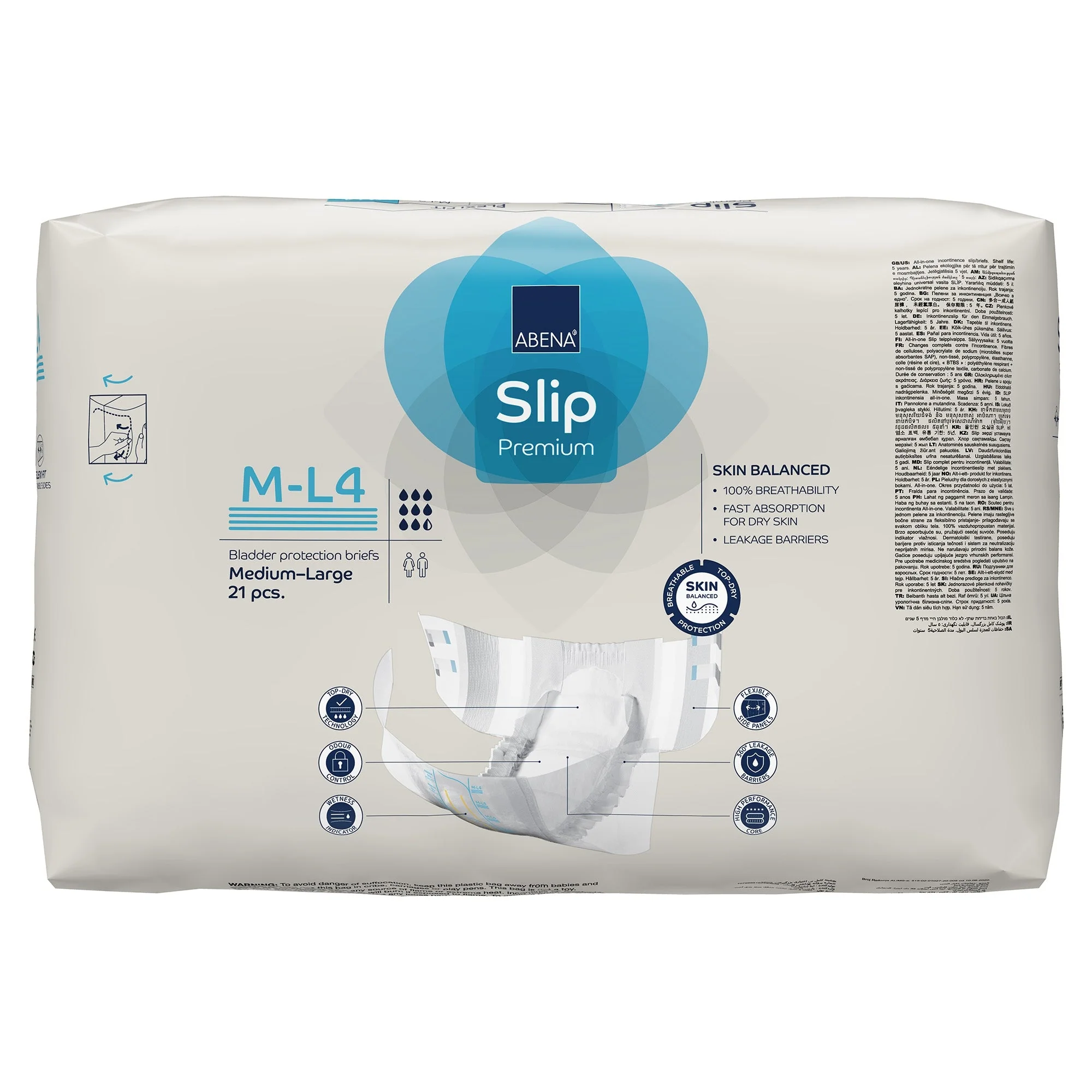 Abena North America Abena Slip Premium Flexi Fit Incontinence Briefs, M-L4 (84/CS) - Image 4