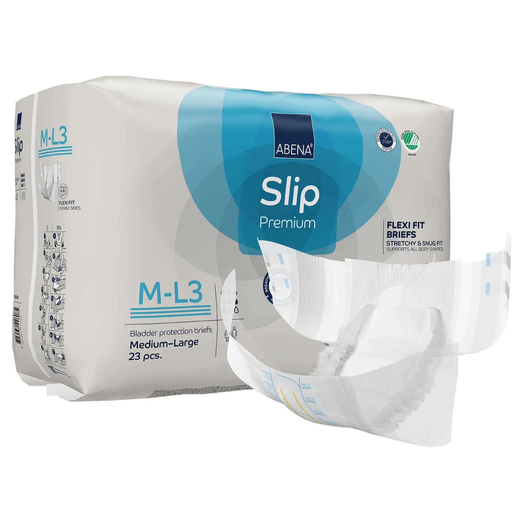 Abena North America Abena Slip Premium Flexi Fit Incontinence Briefs, M-L3 (92/CS)