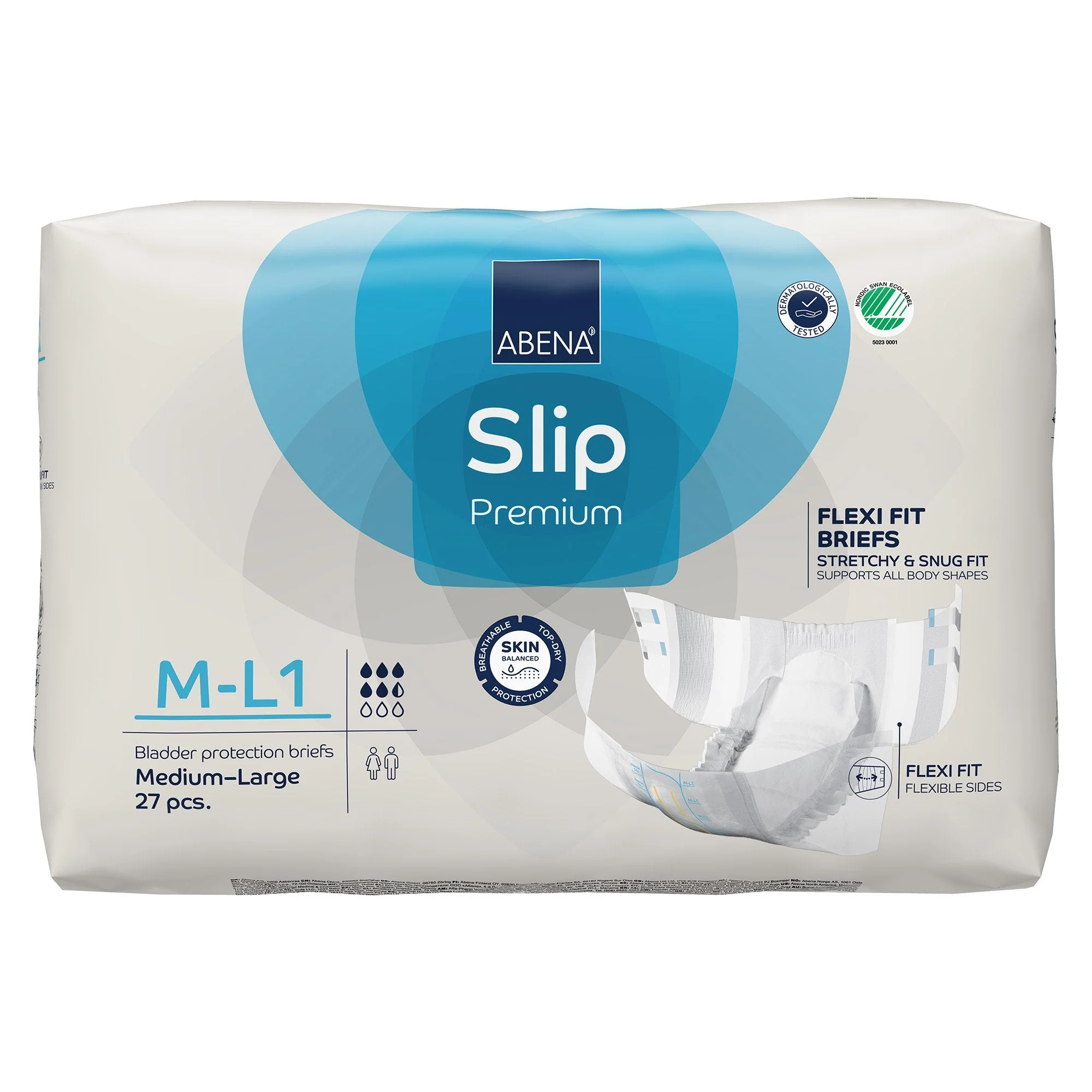 Abena North America Abena Slip Premium Flexi Fit Incontinence Briefs, M-L1 (108/CS) - Image 2