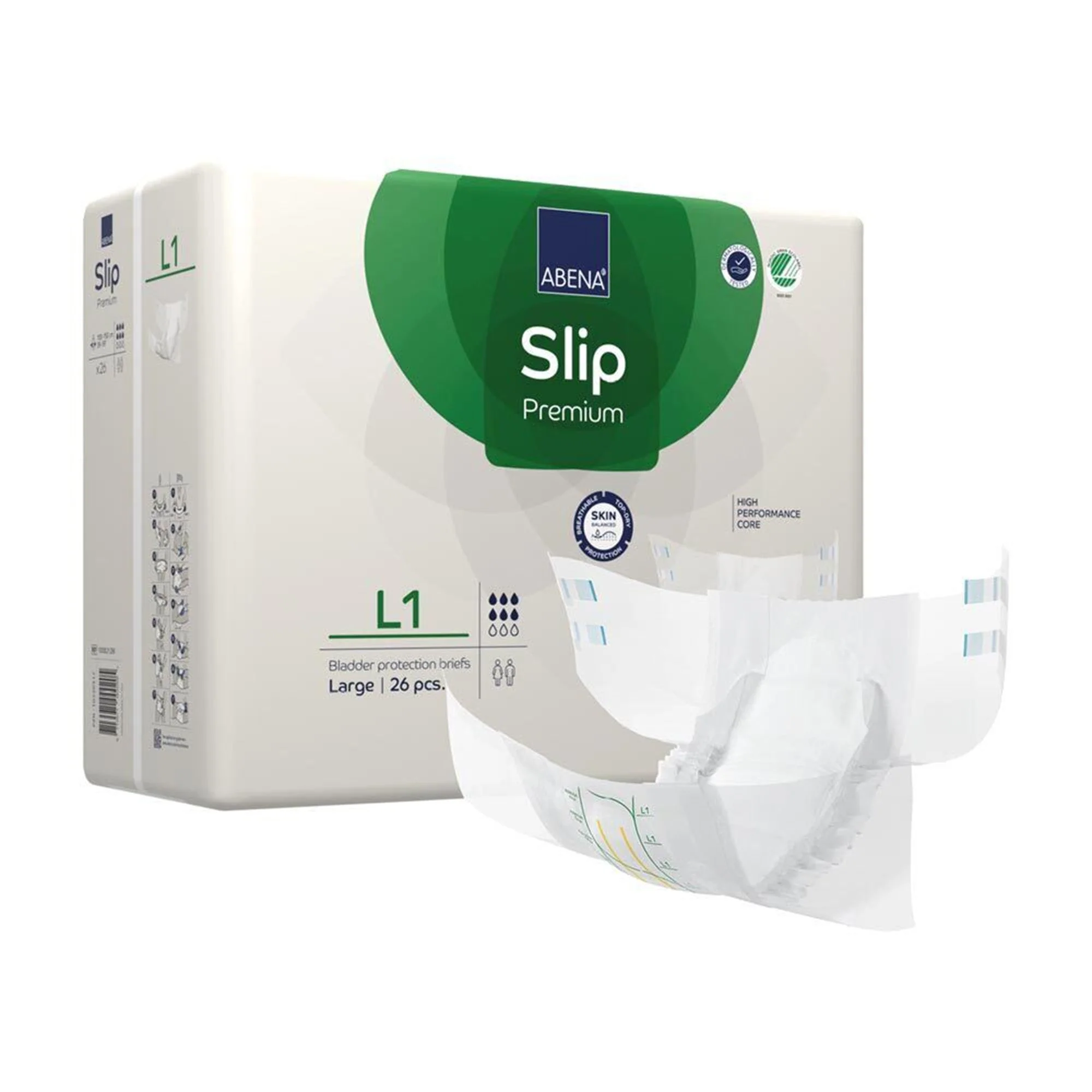 Abena North America Abena Slip Premium L1 Incontinence Brief, Large (104/CS)